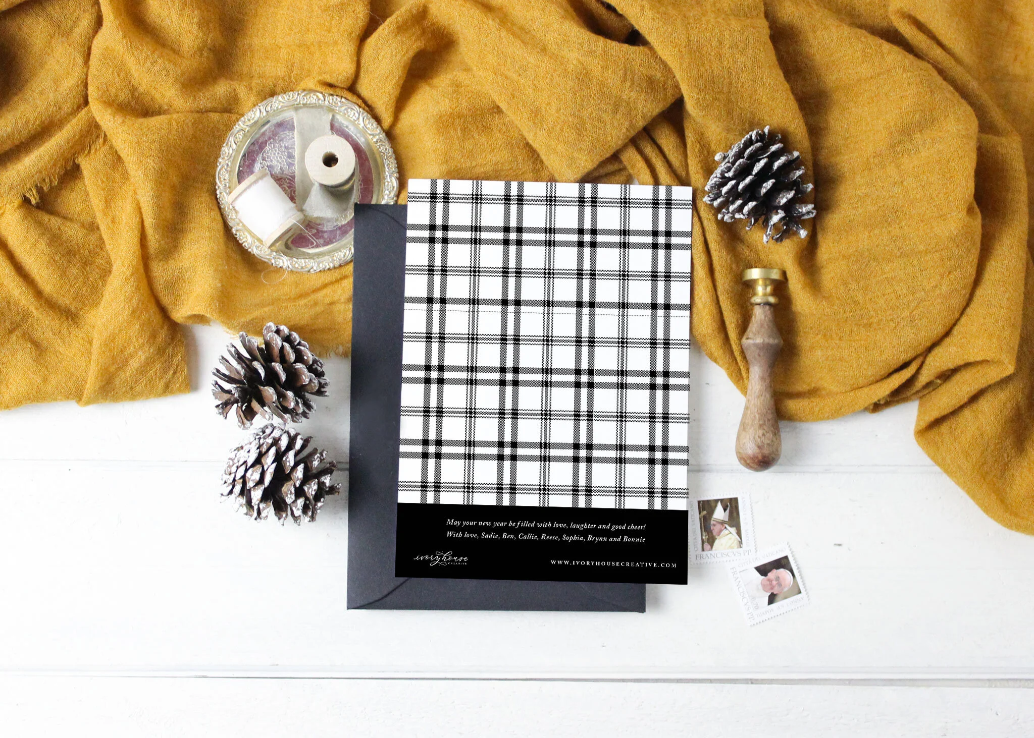 Plaid Cheers New Year Card