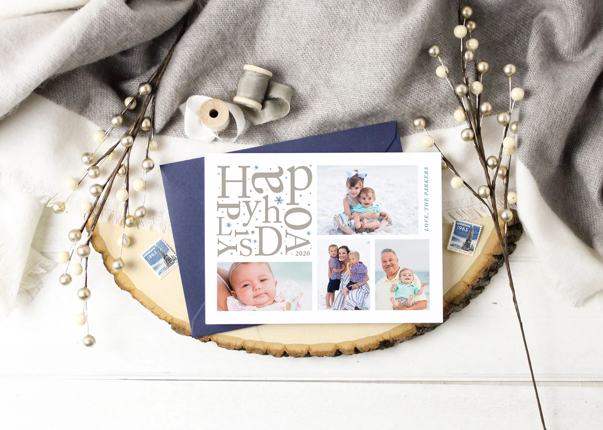 Happy Holidays Snowflake Card