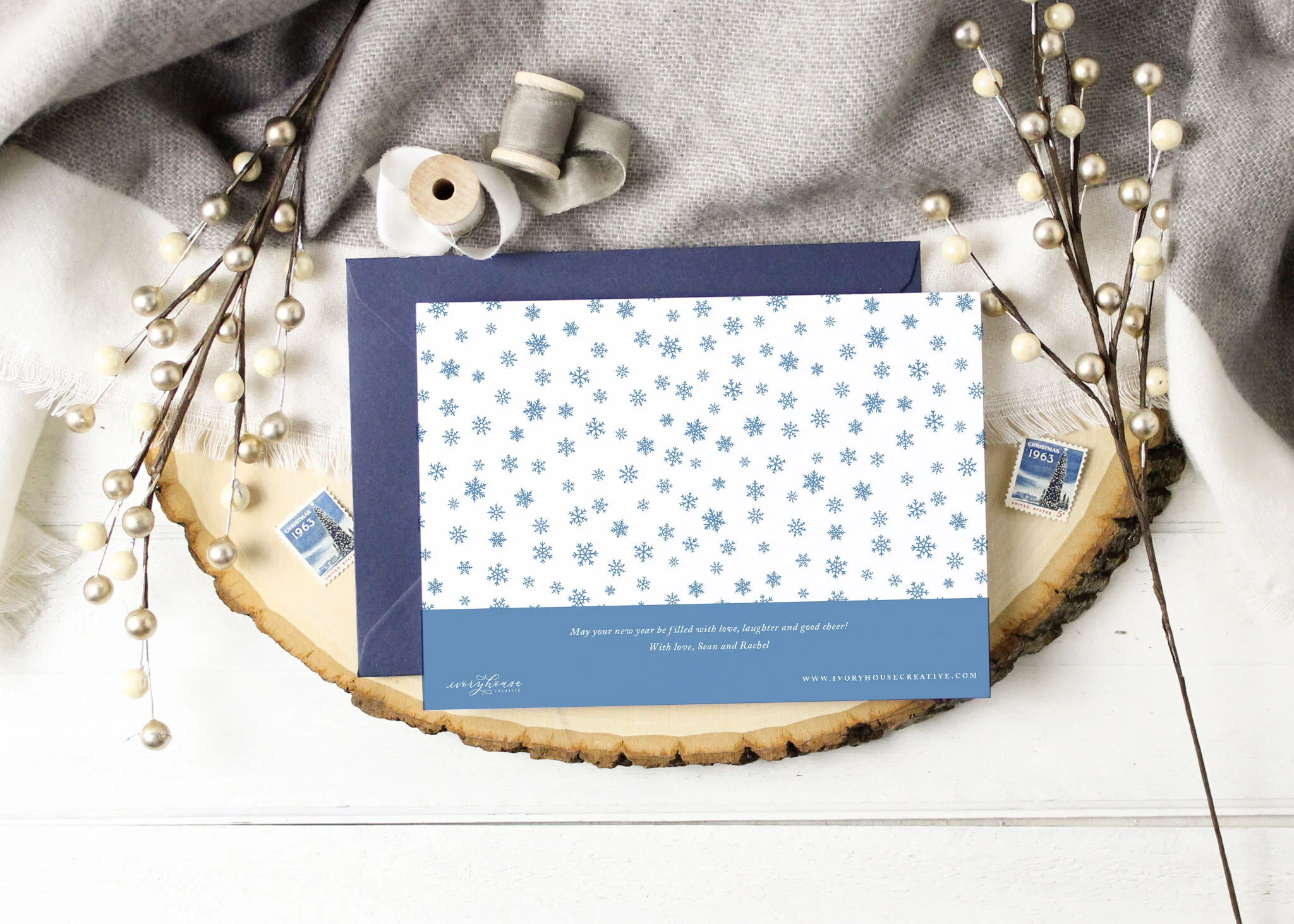Happy Holidays Snowflake Card
