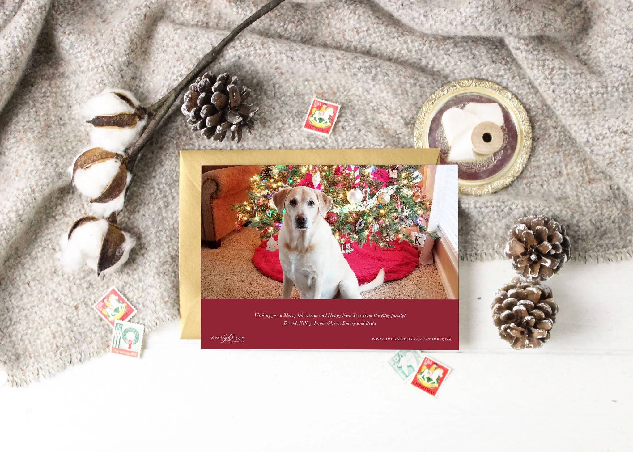 Merry and Bright Argyle Card