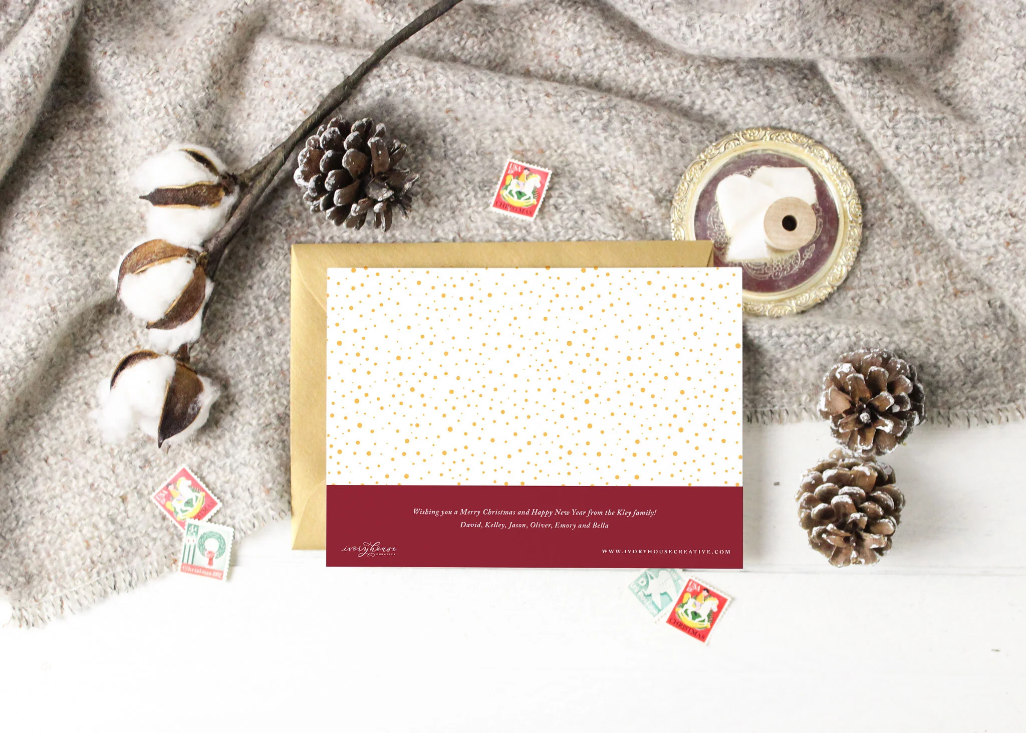 Merry and Bright Argyle Card