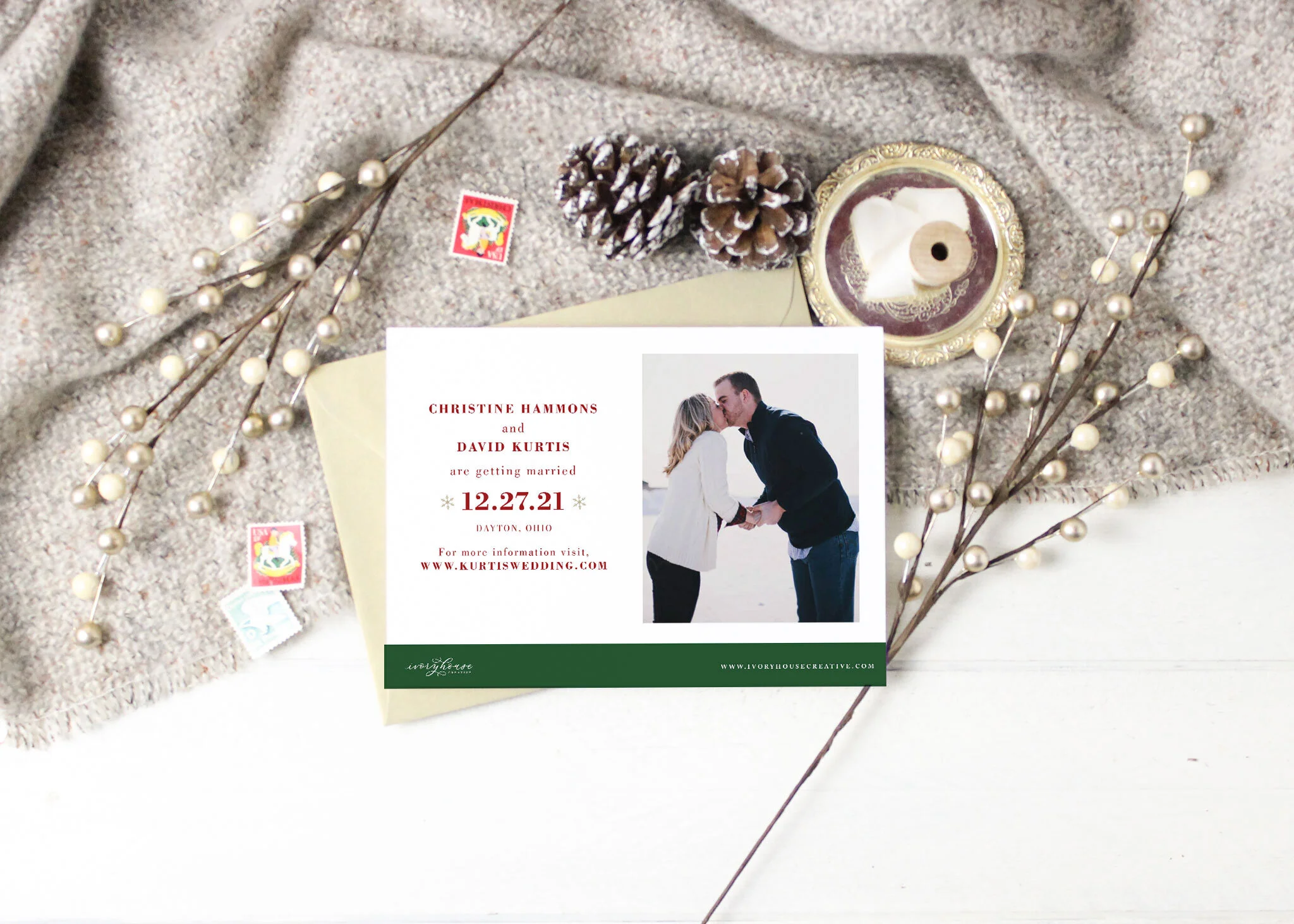 Much Mistletoeing Save the Date Card