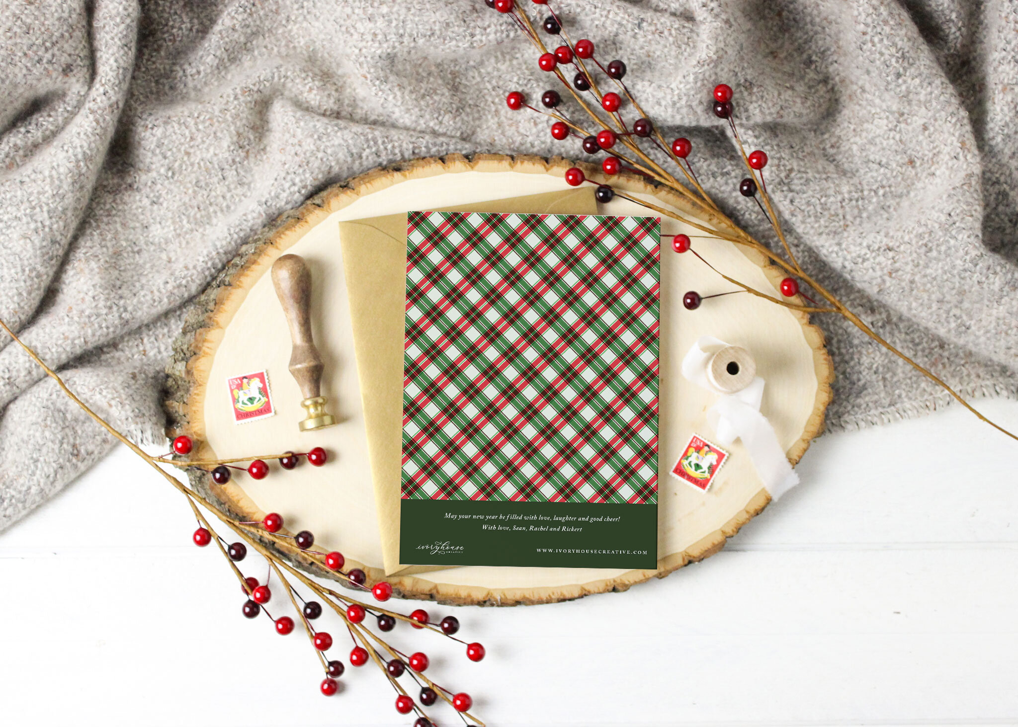 Holly Leaf Christmas Cheer Card