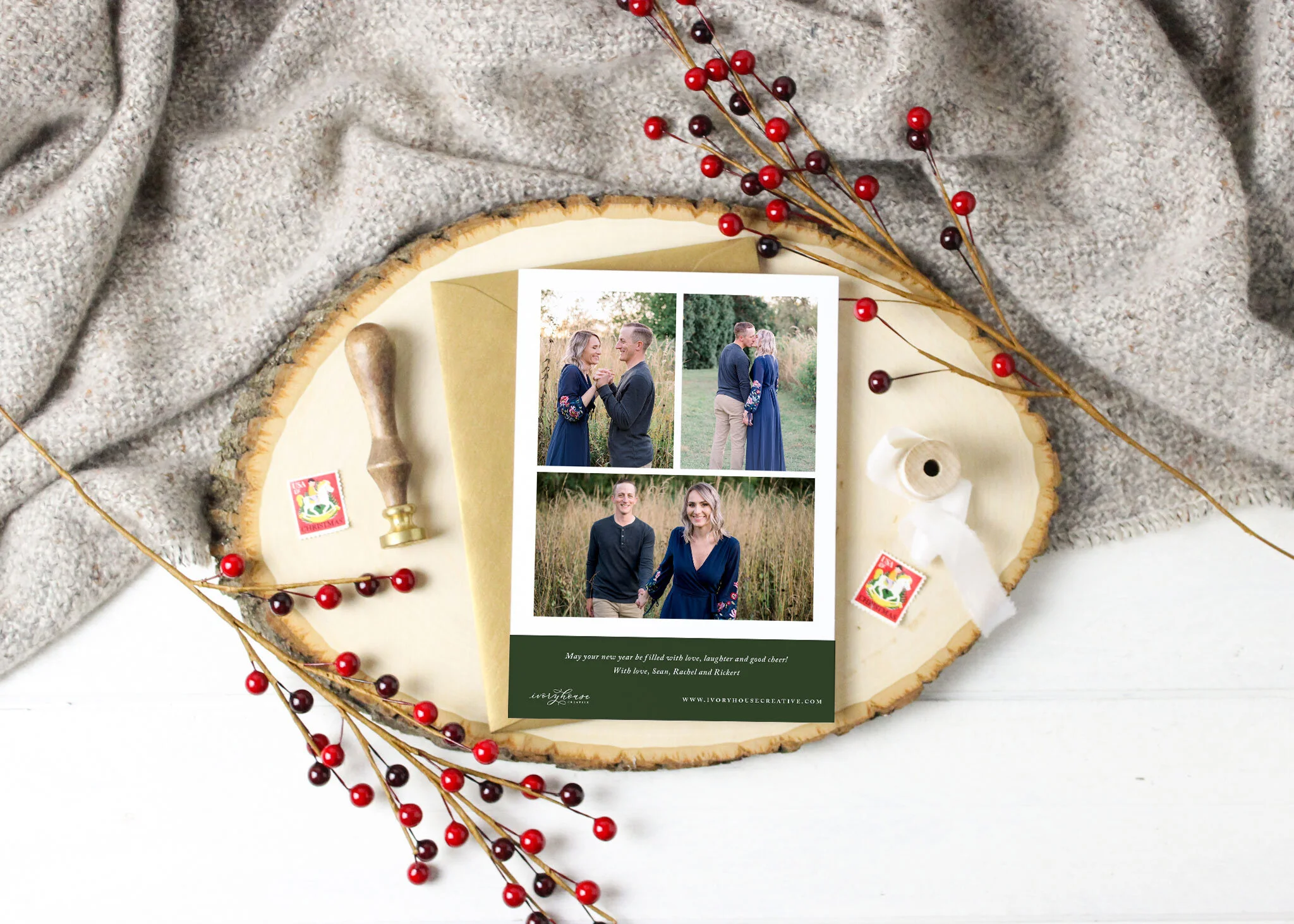Holly Leaf Christmas Cheer Card
