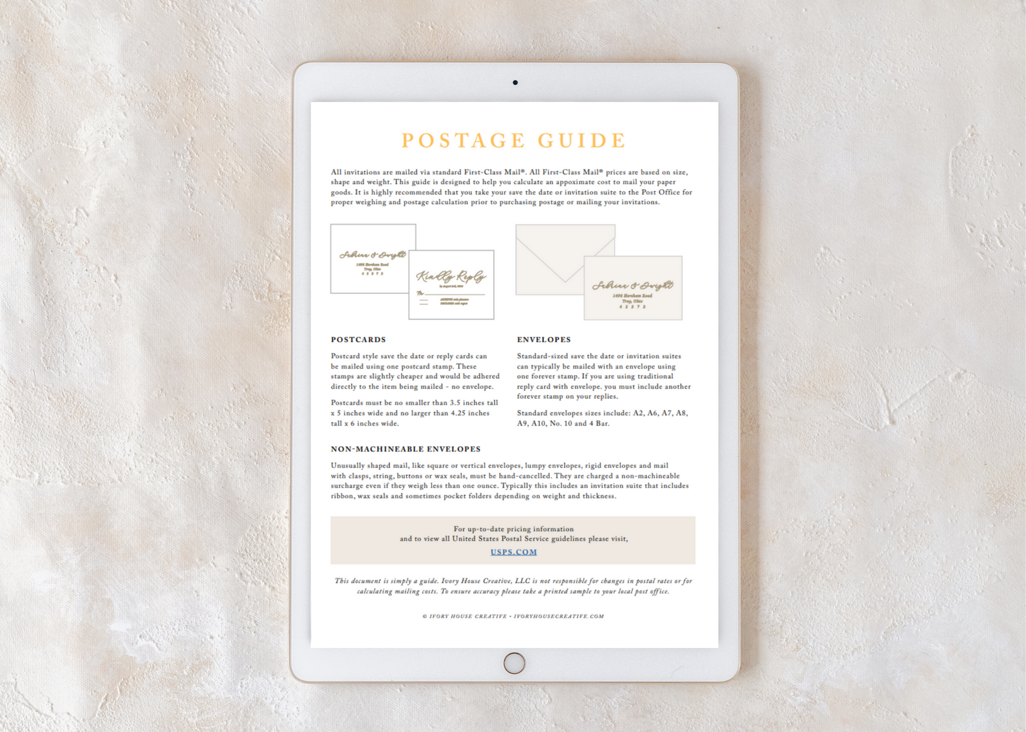 Extra Postage Example USPS Postage Rates Have Changed — Ivory House Creative