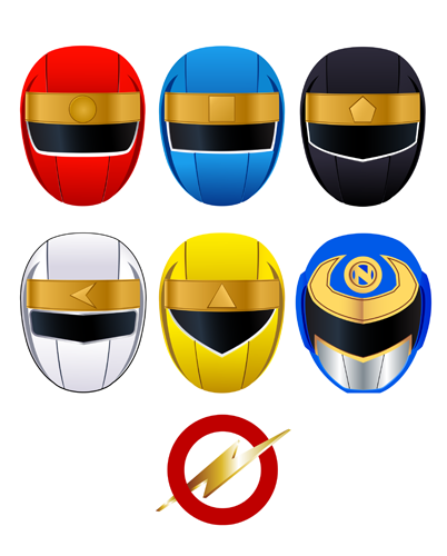 Kakuranger Helmets.PNG