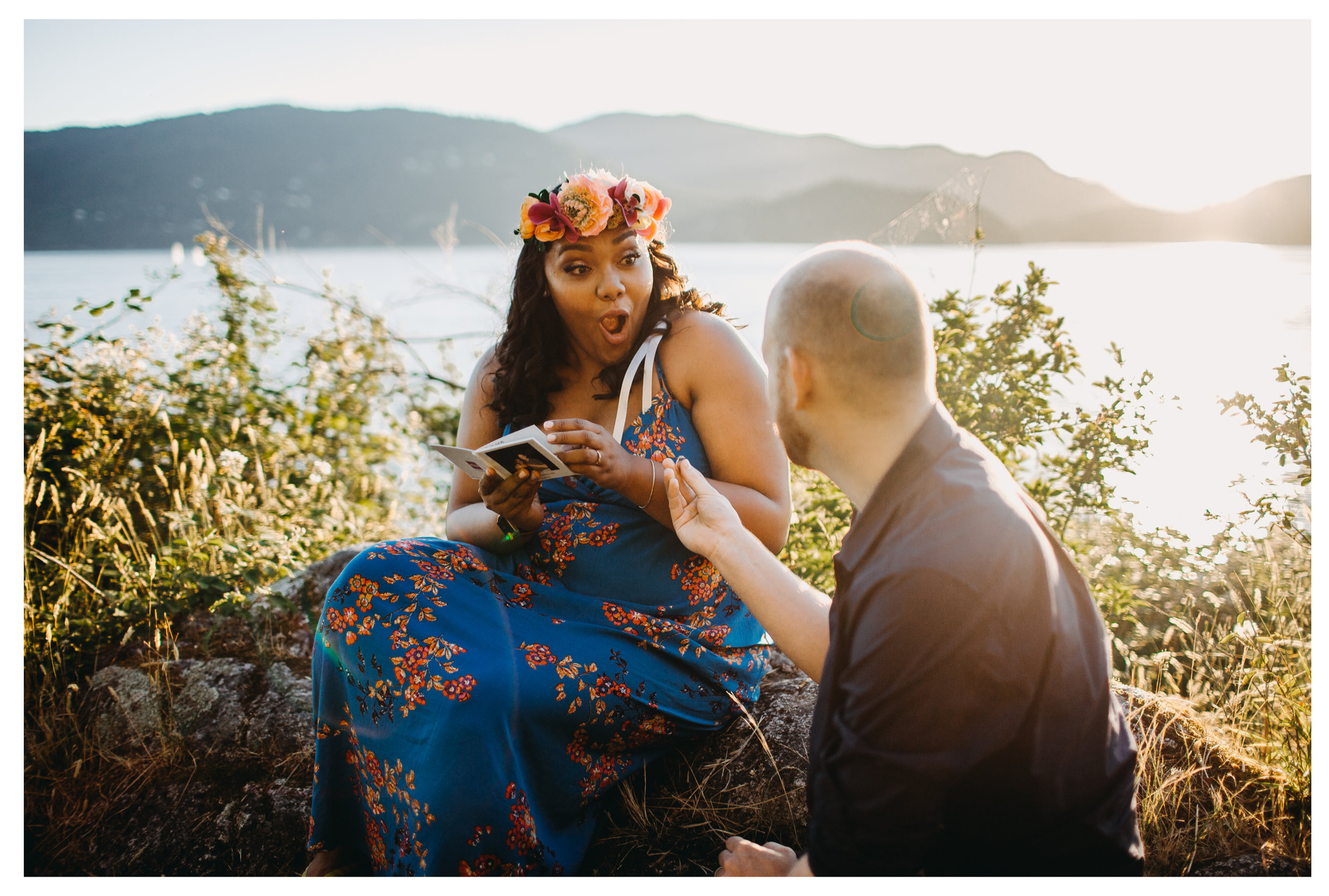 surprise proposal engagement whytecliff park bride groom