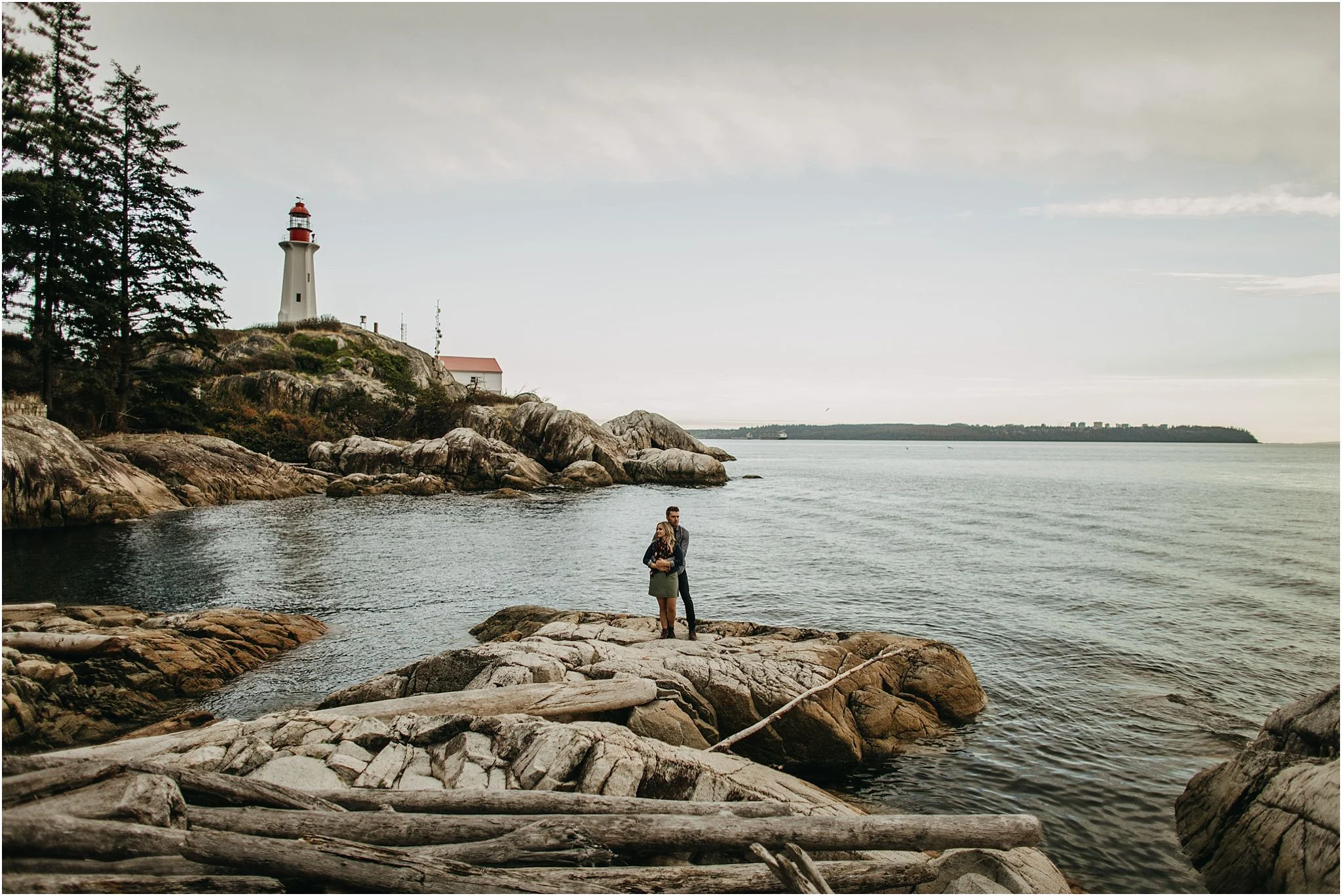 lighthouse park couple engagement shoot