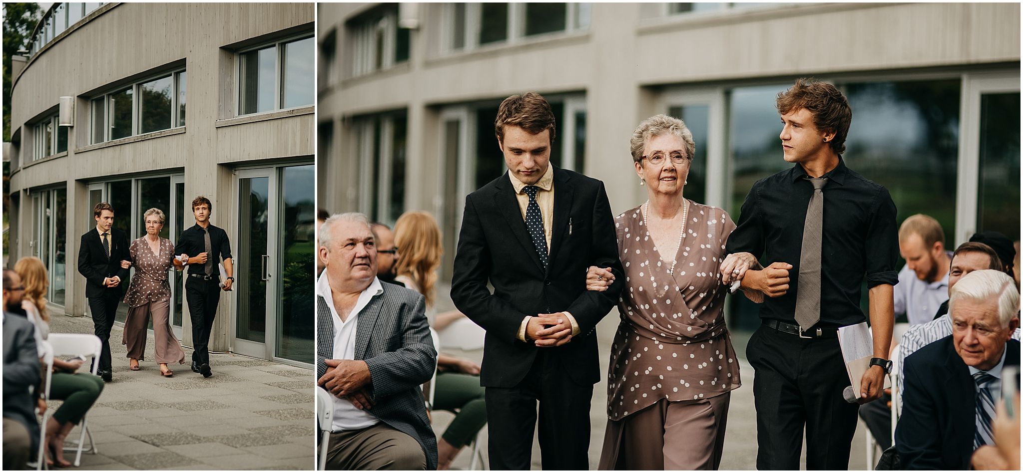 grandma walking down aisle wedding ceremony pitt meadows