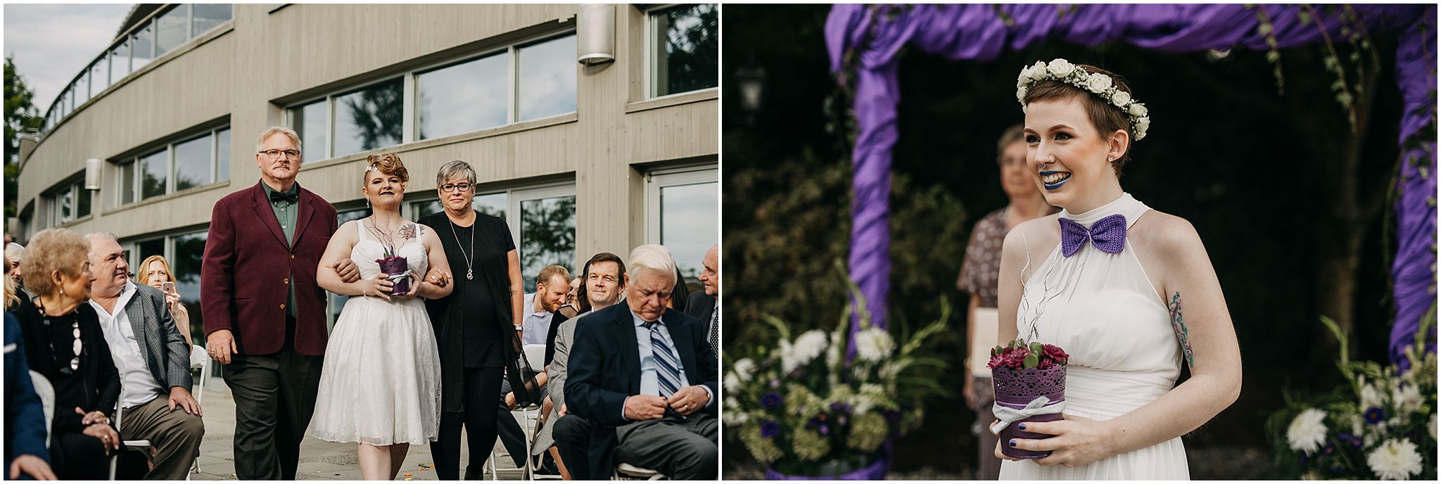 same sex couple reaction at ceremony pitt meadows wedding