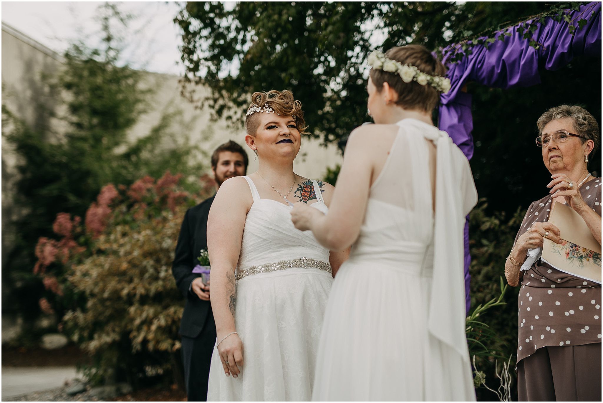 bride reaction to vow exchange same sex couple