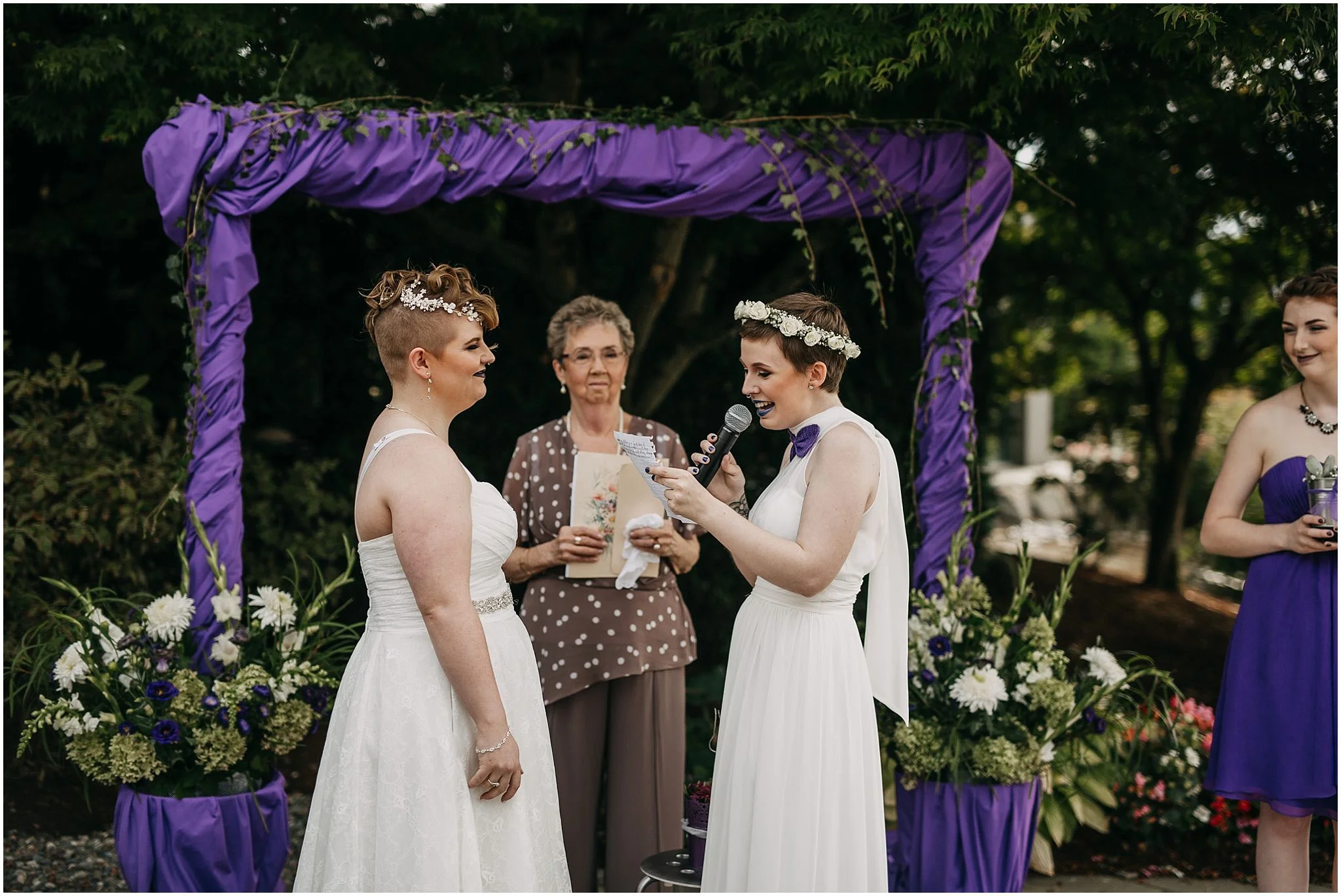same sex couple vow exchange wedding ceremony