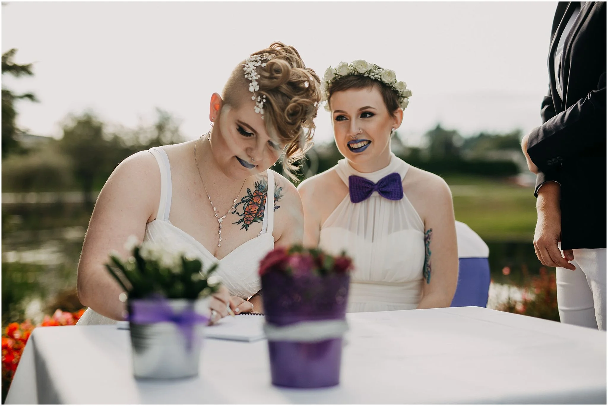 same sex couple marriage license signing pitt meadows