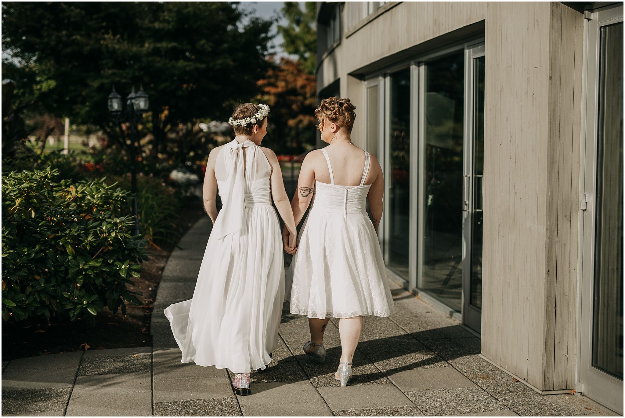 after wedding ceremony couple candid moment