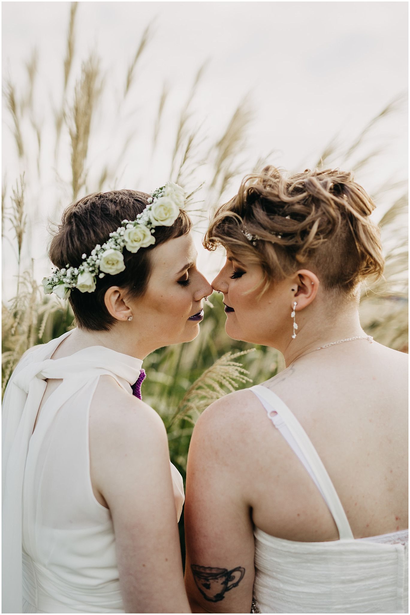 same sex couple wedding portrait intimate outdoors pitt meadows