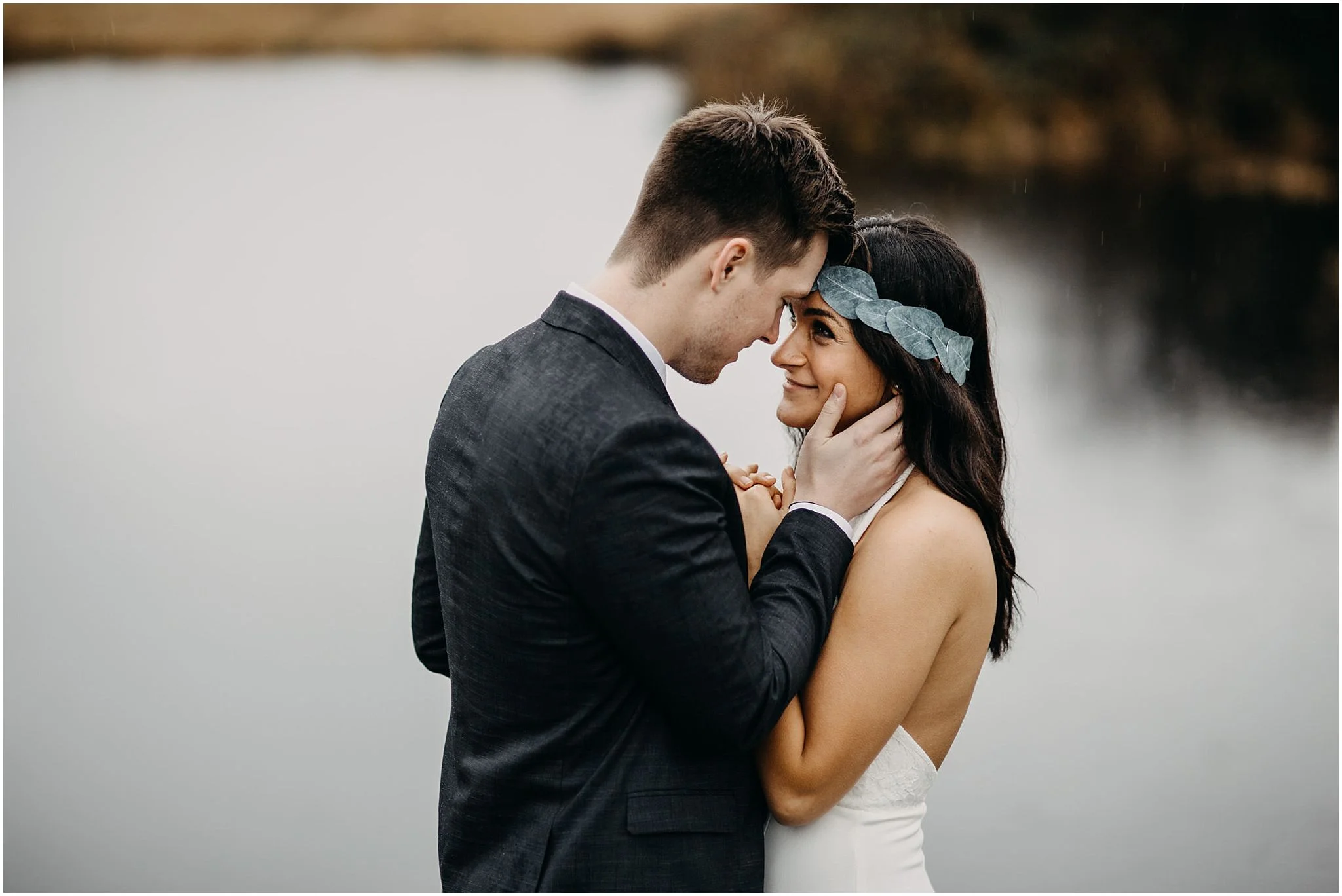 guy hand on girl face couple love engagement pitt lake