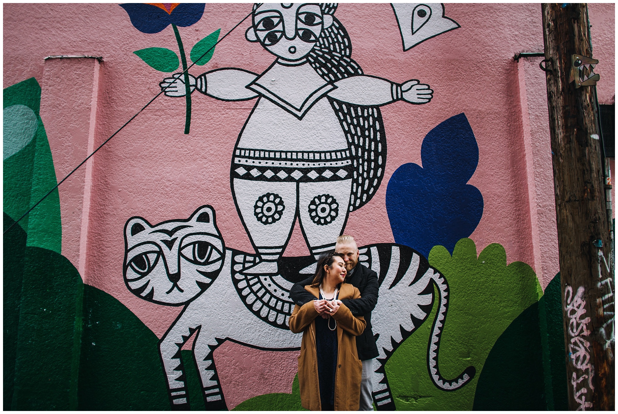 vancouver mural festival 2017 engagement photos sandeep johal art