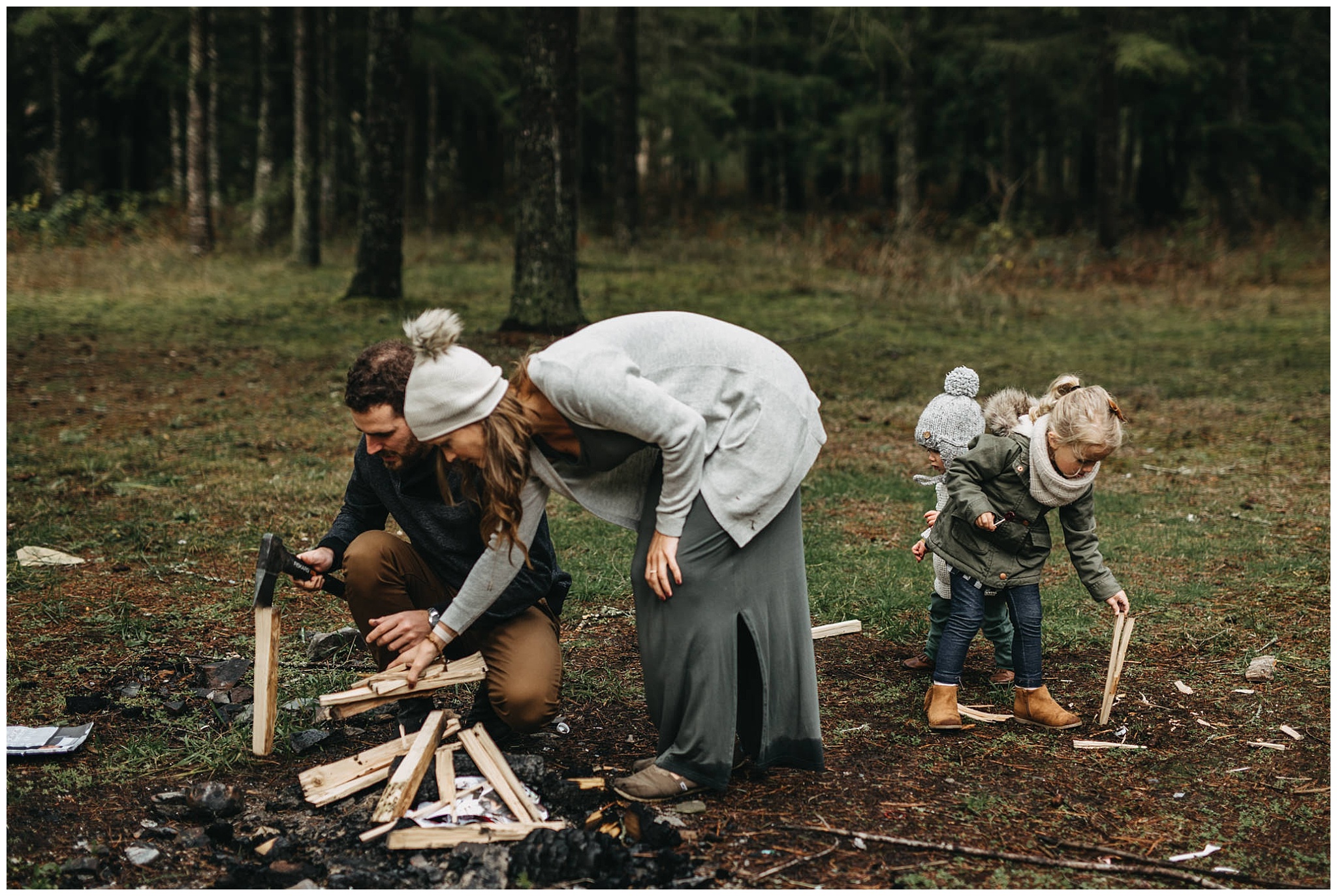 family building campfire together chilliwack family photos