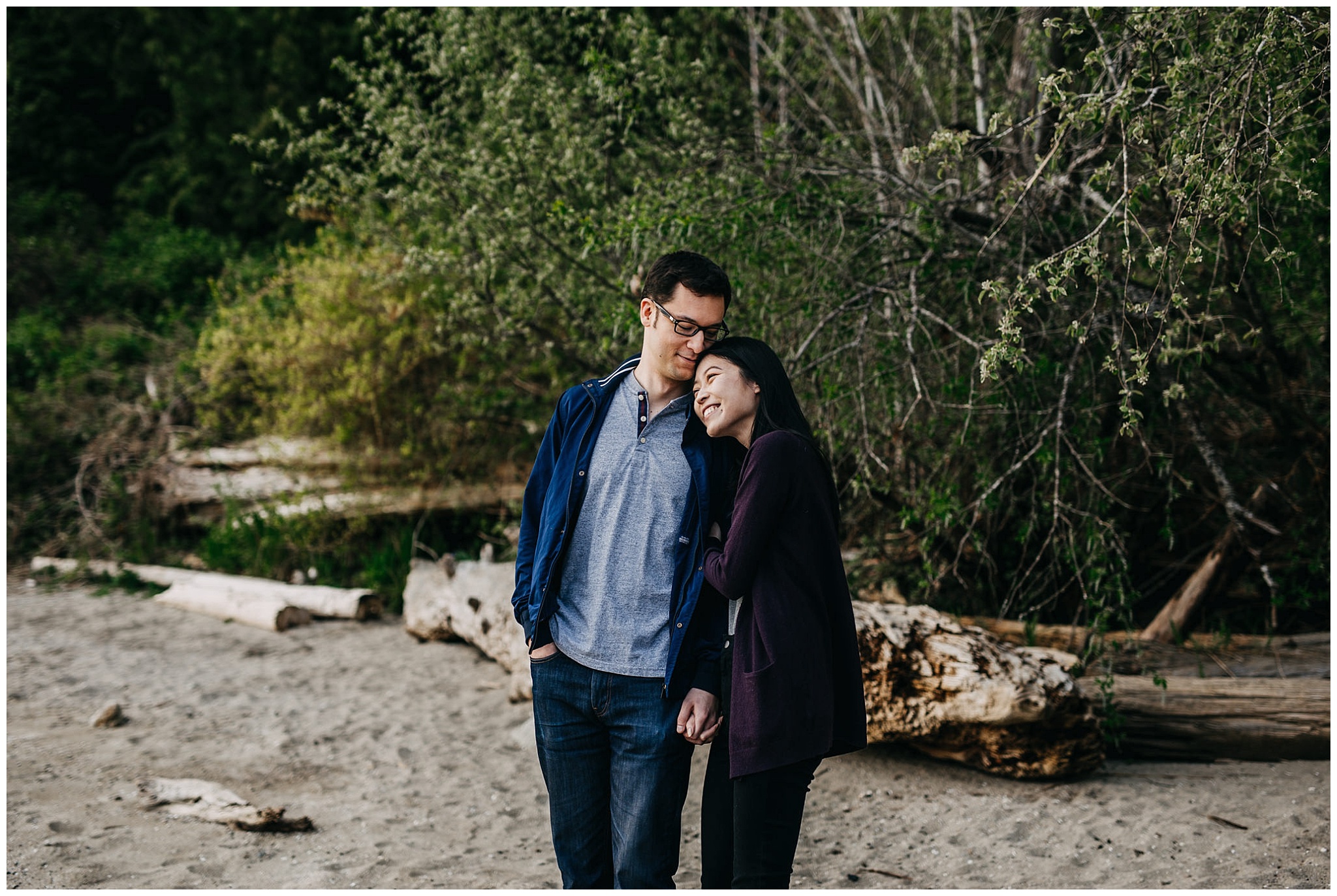 north vancouver cates park sunset engagement session