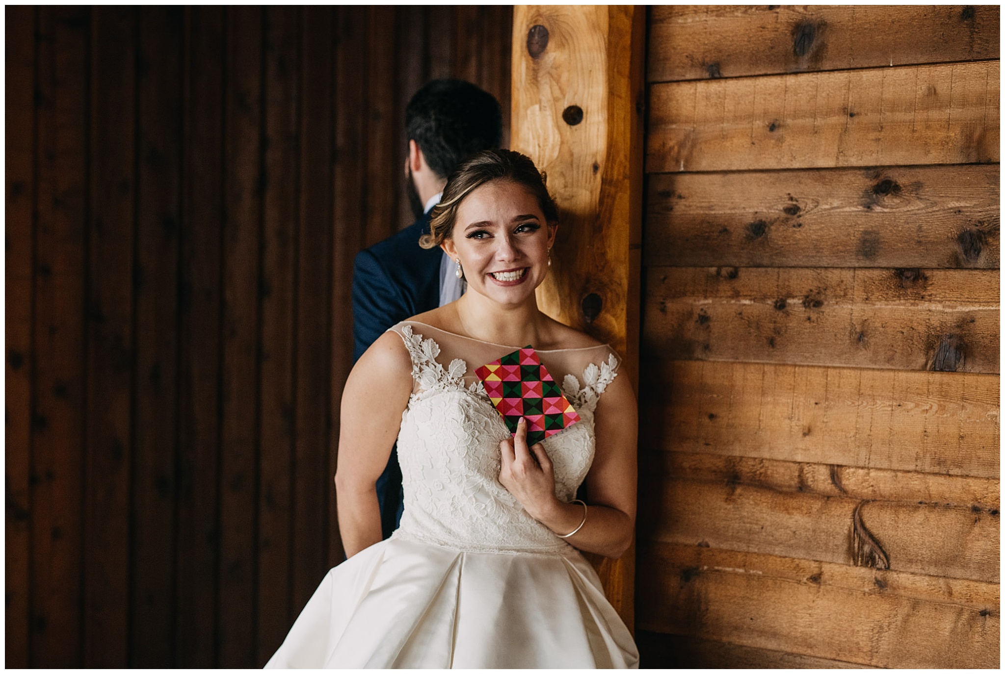 bride first look reaction at fraser river lodge wedding