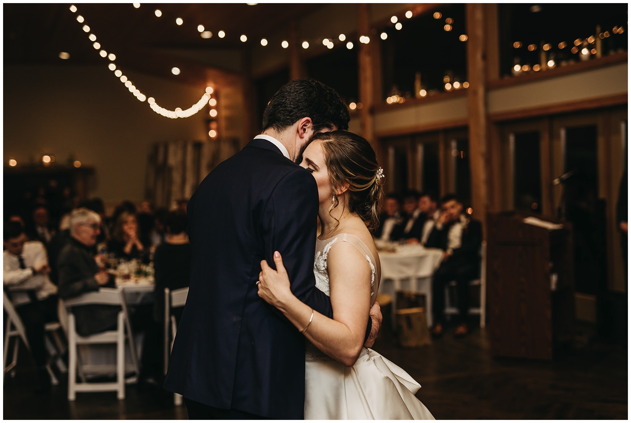 bride and groom first dance at fraser river lodge wedding