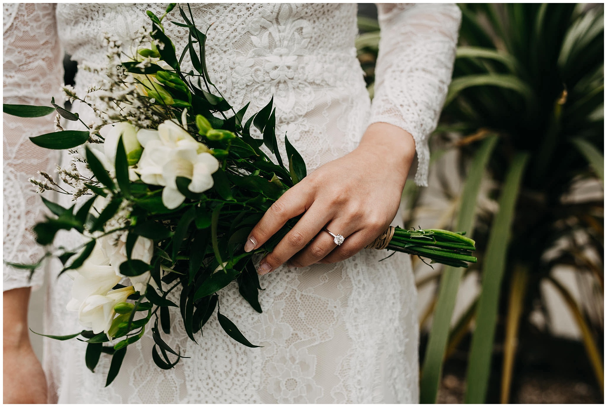 bride portrait and our little flower company bouquet 