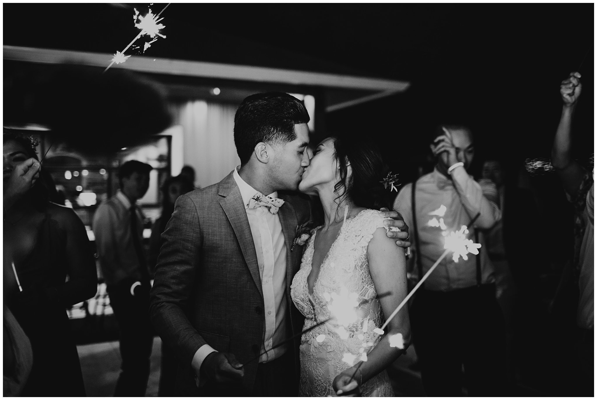 bride and groom sparkler exit at krause berry farm wedding