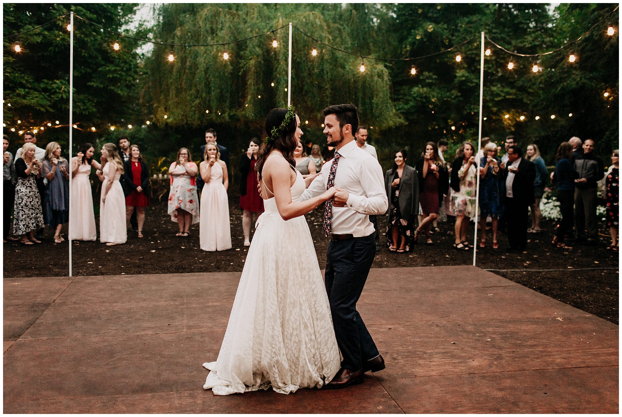 bride and groom first dance at linden gardens wedding