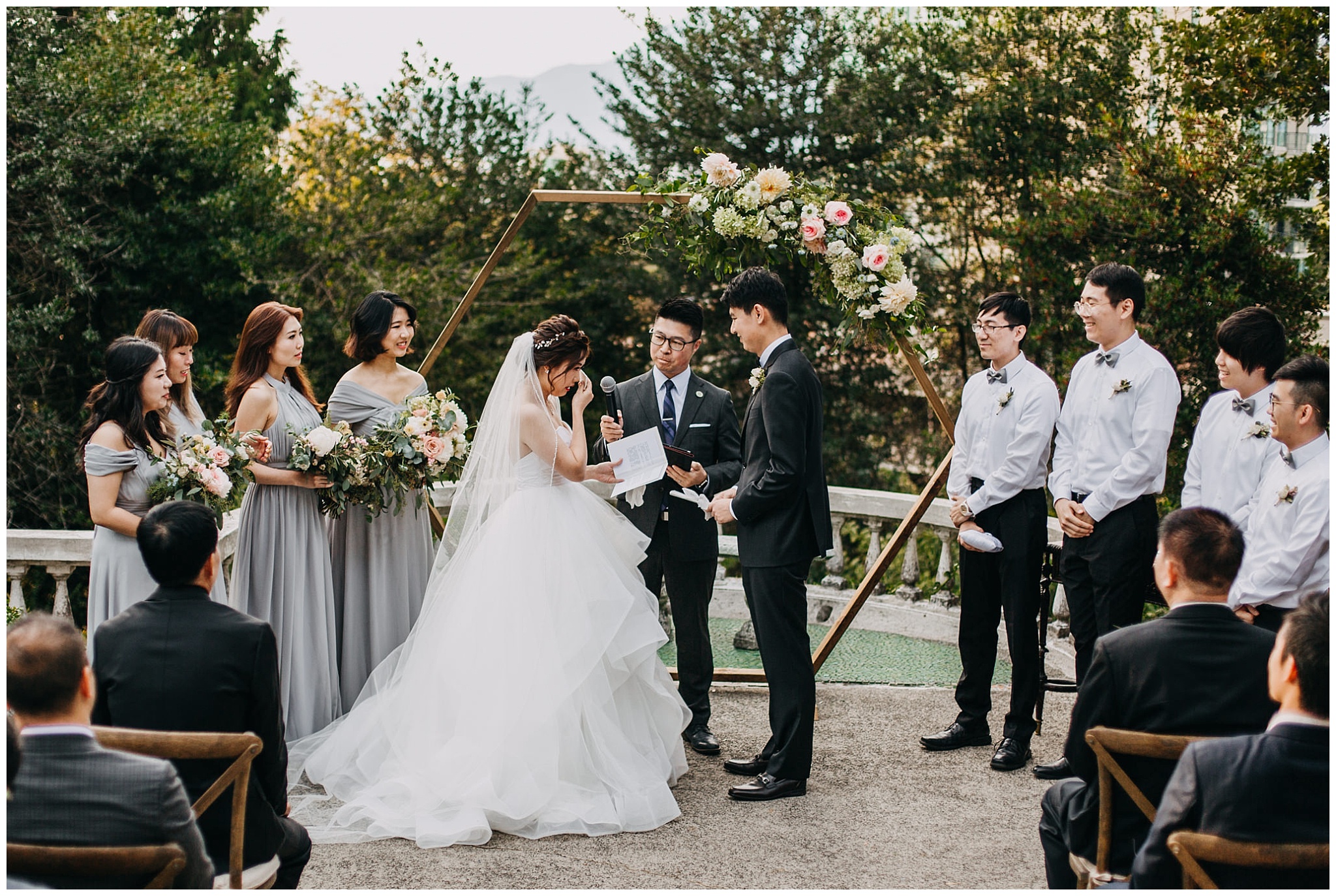 bride and groom emotional moment at hycroft manor wedding