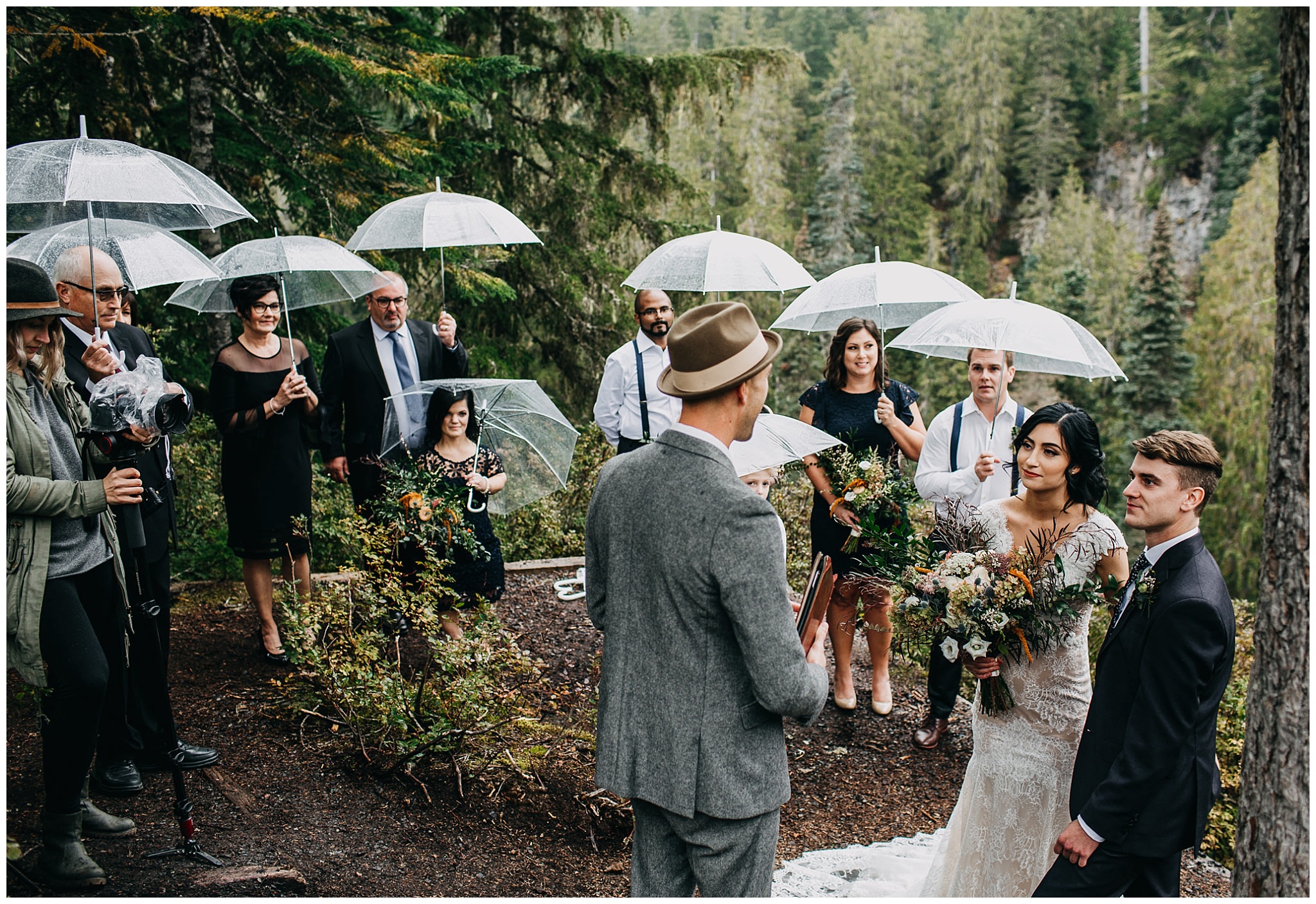ceremony at alexander falls whistler elopement