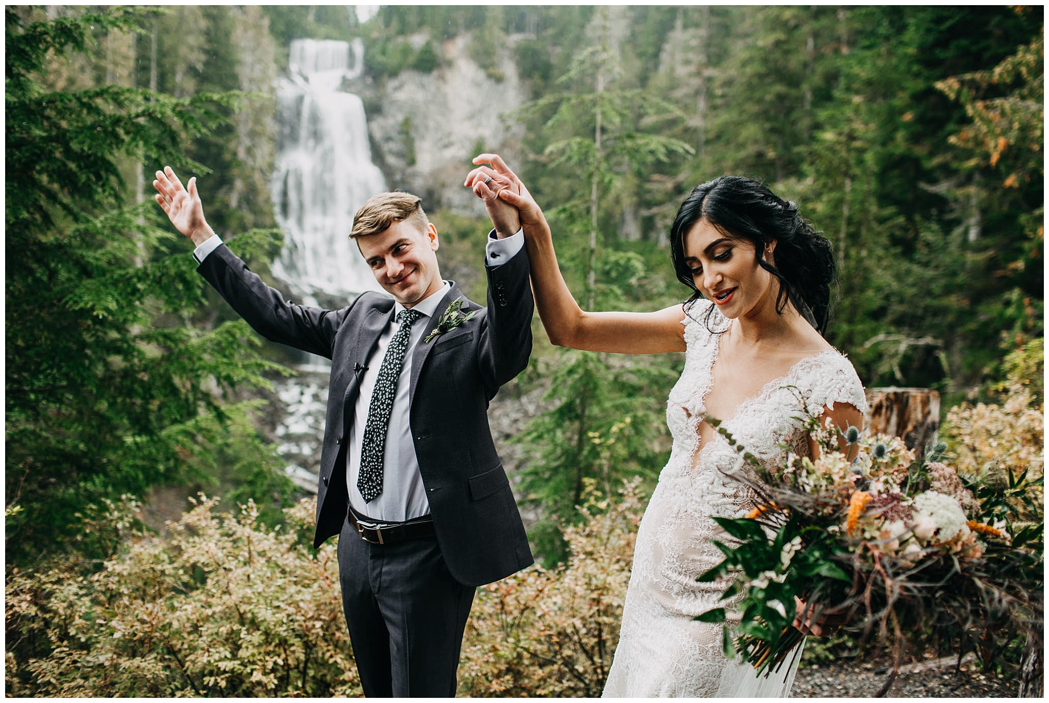 bride and groom ceremony exit at whistler elopement