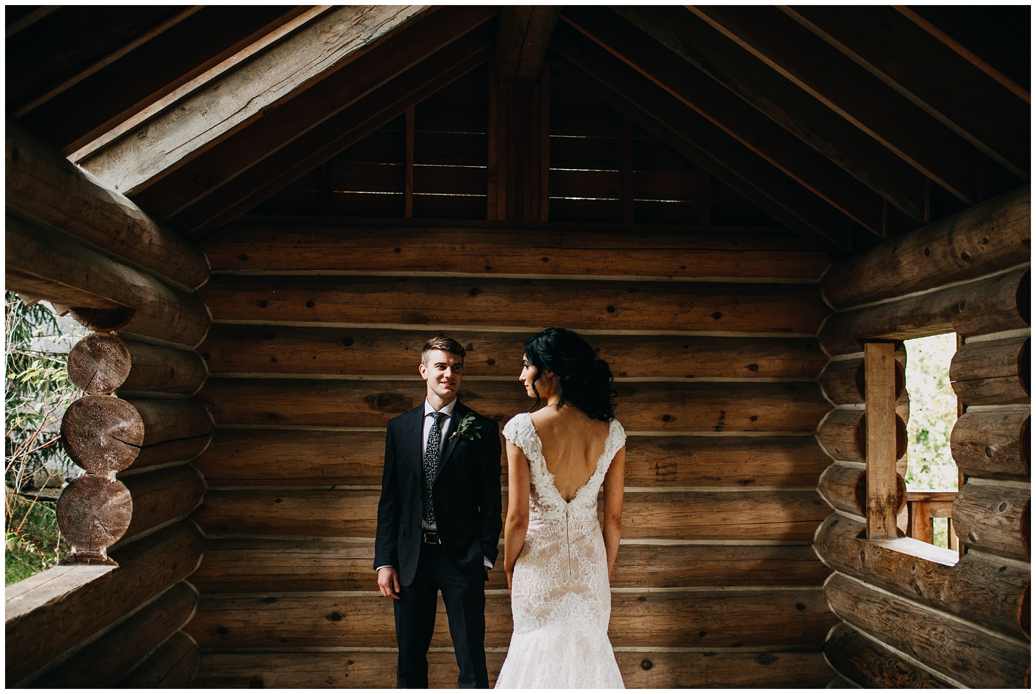 bride and groom portrait at whistler elopement