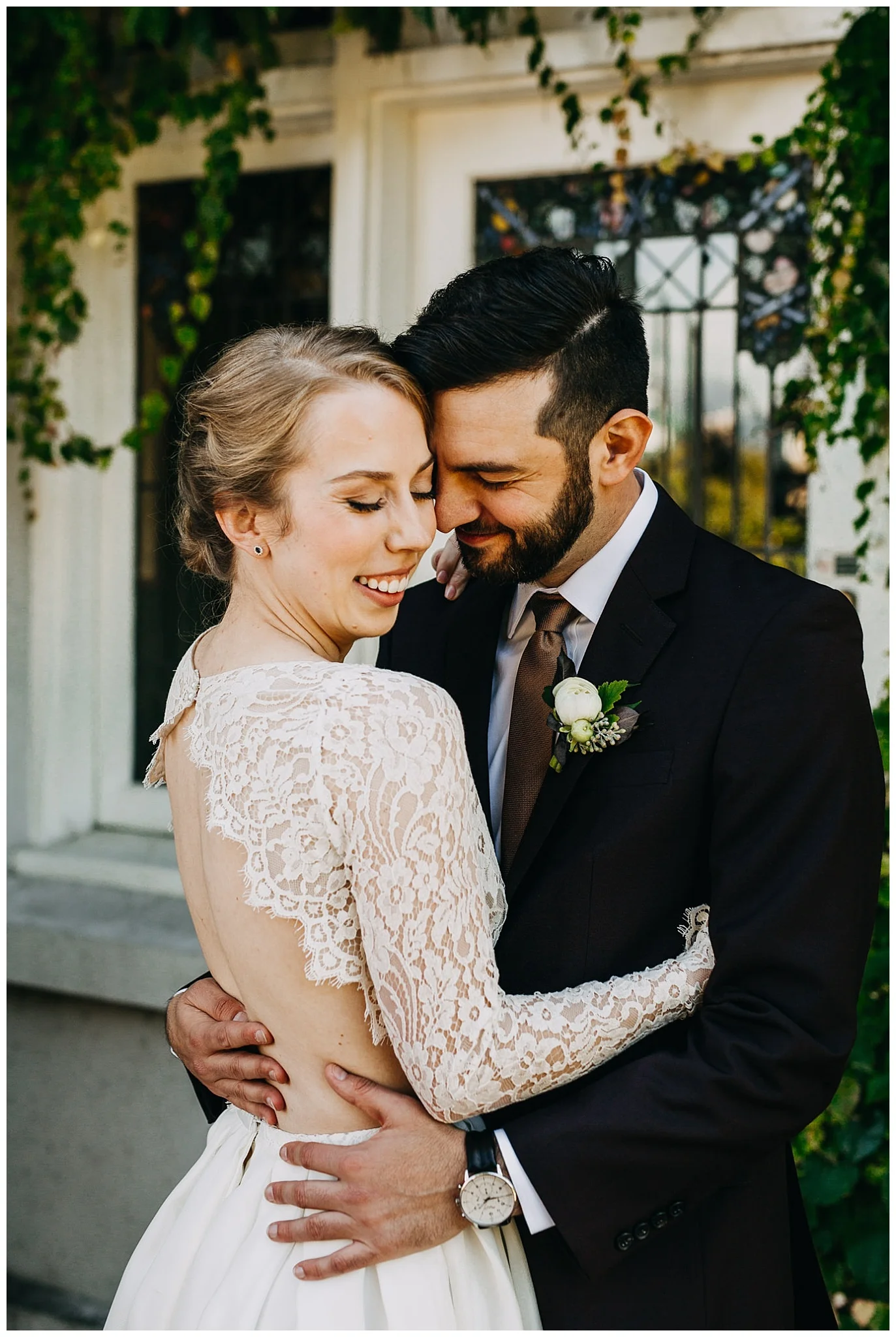 bride and groom intimate portrait at hycroft manor wedding