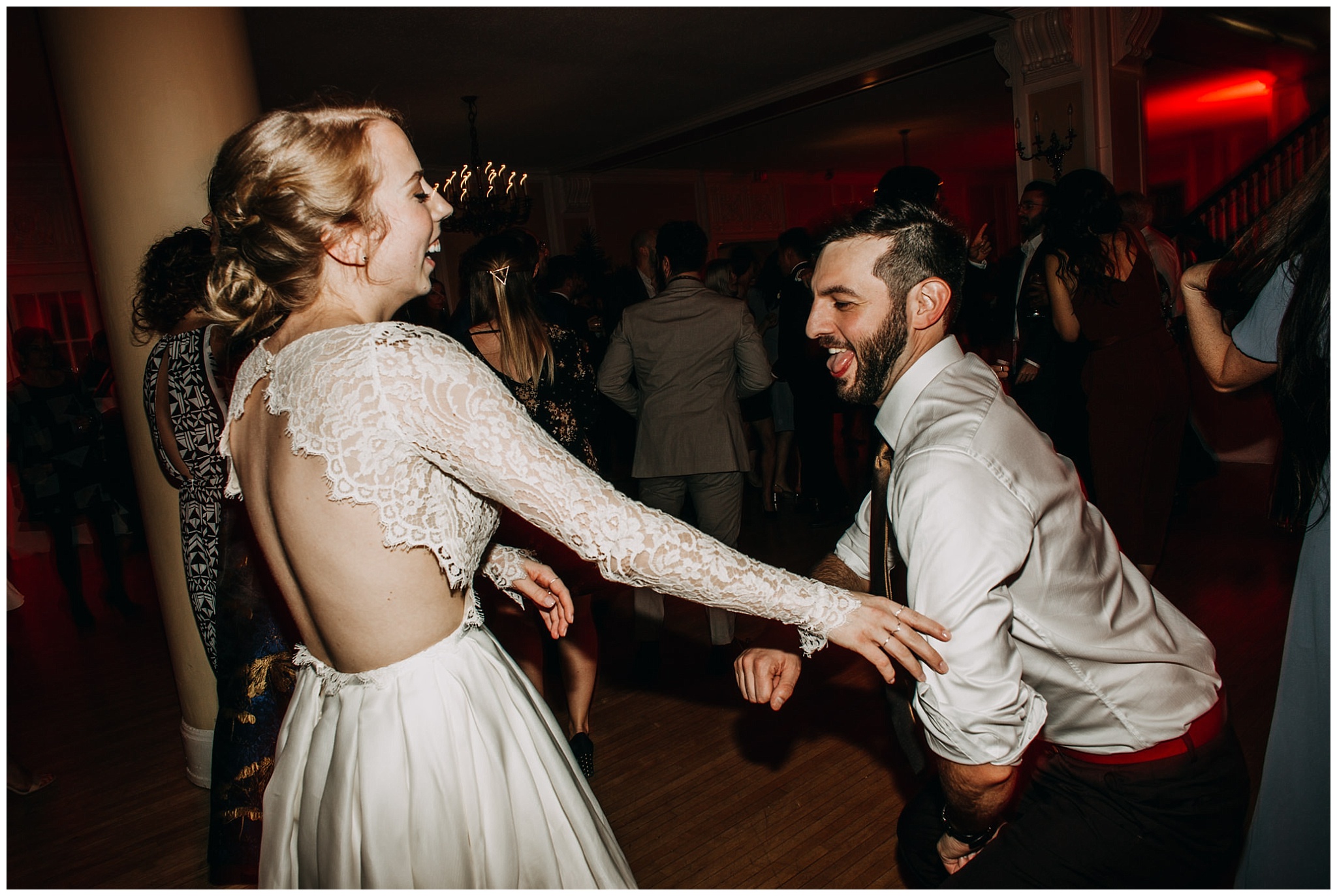 bride and groom dance party at Hycroft Manor wedding