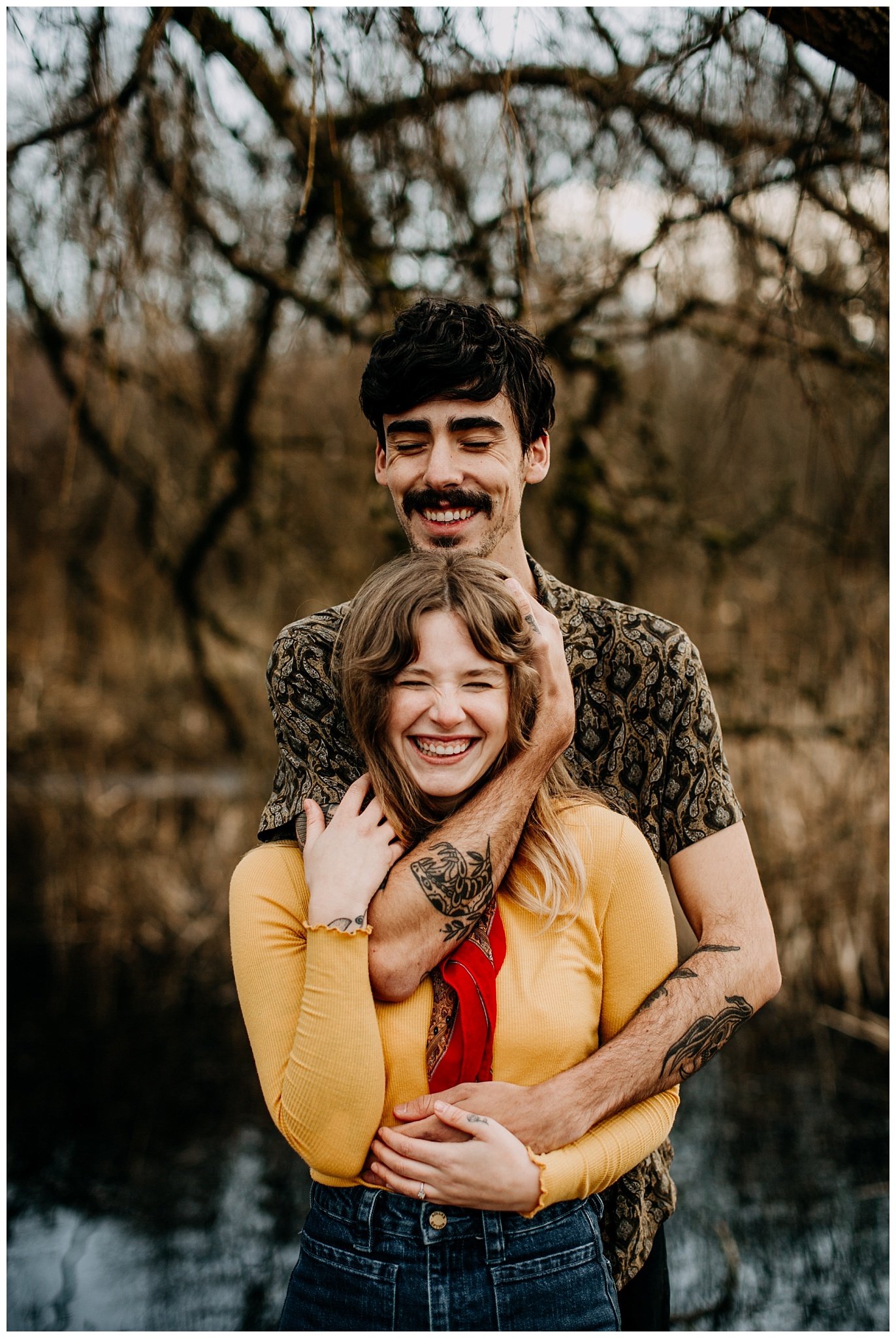 creative 70s inspired engagement session at jericho beach vancouver