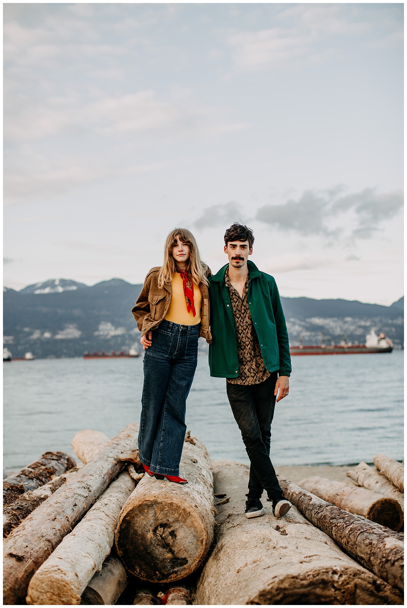 hip cool 70s inspired engagement session at jericho beach