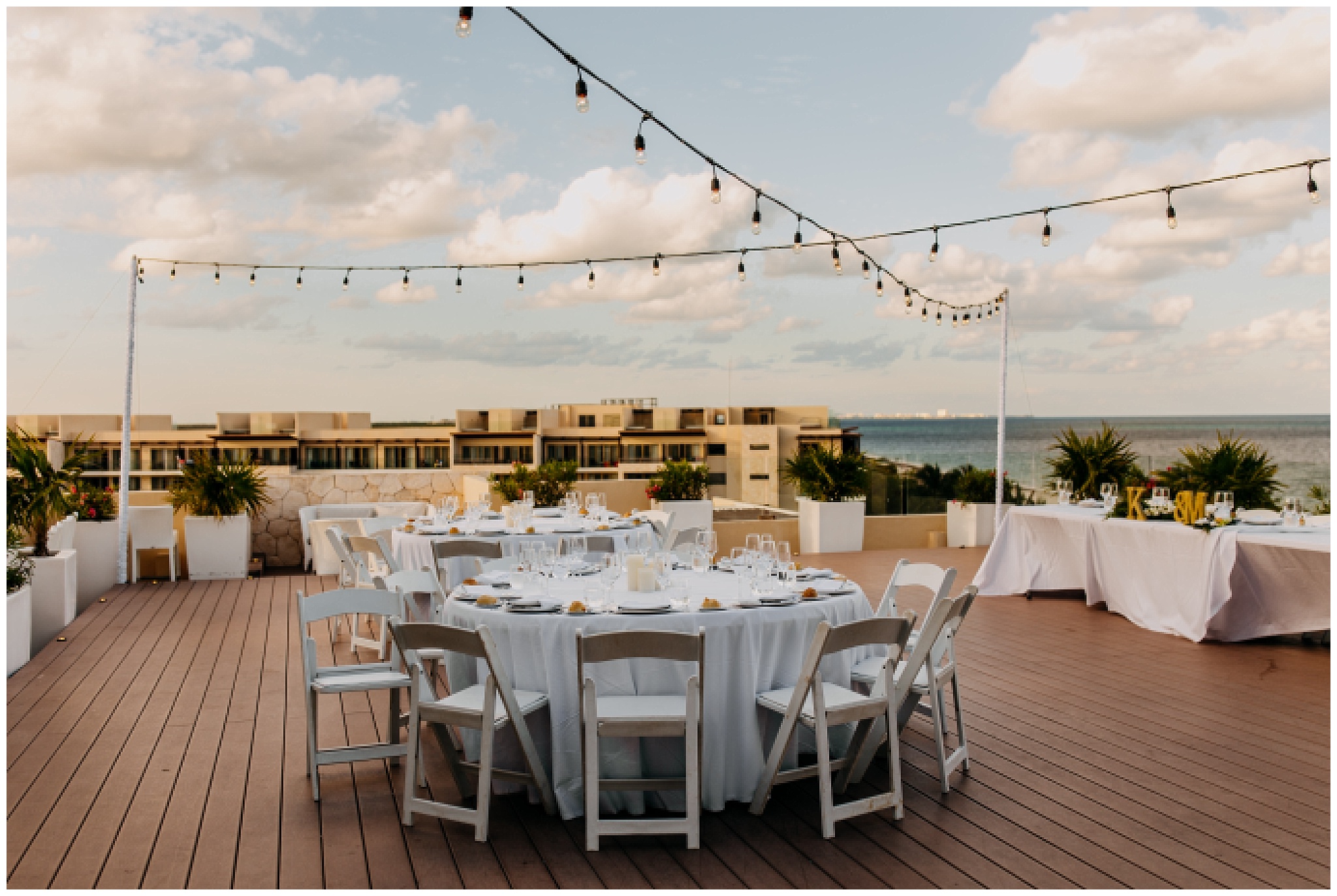 royalton riviera cancun mexico rooftop wedding reception