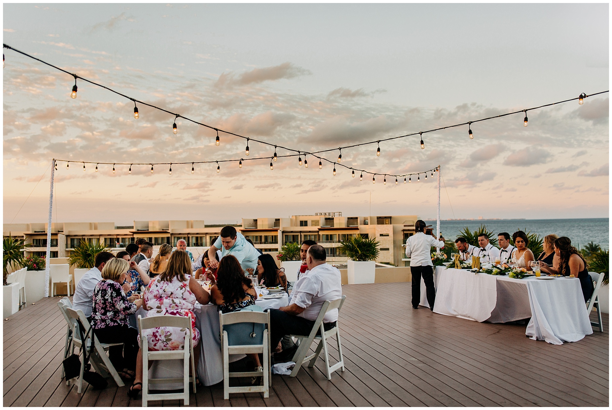 royalton riviera cancun mexico rooftop wedding reception