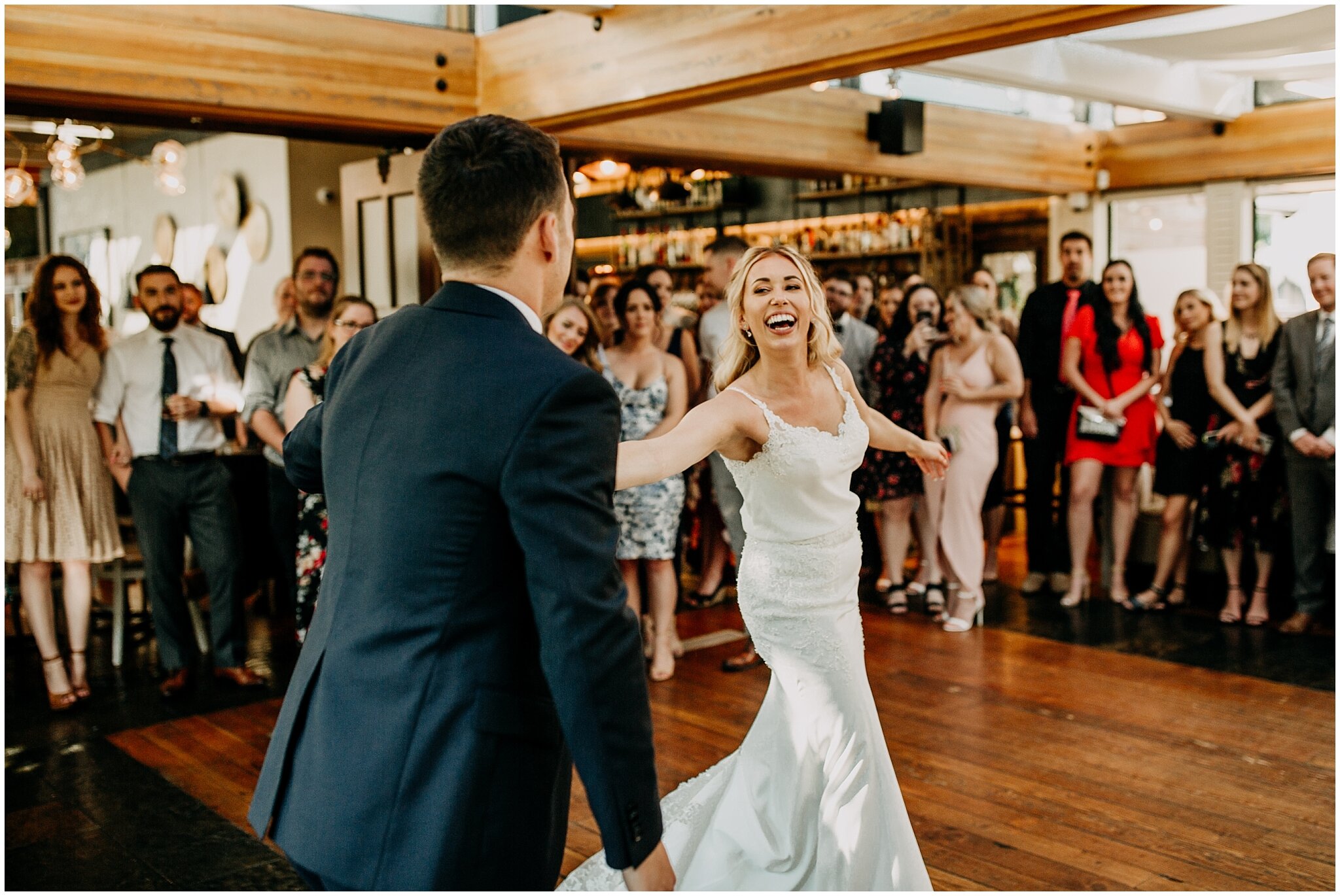 bride and groom dancing at shaughnessy restaurant wedding
