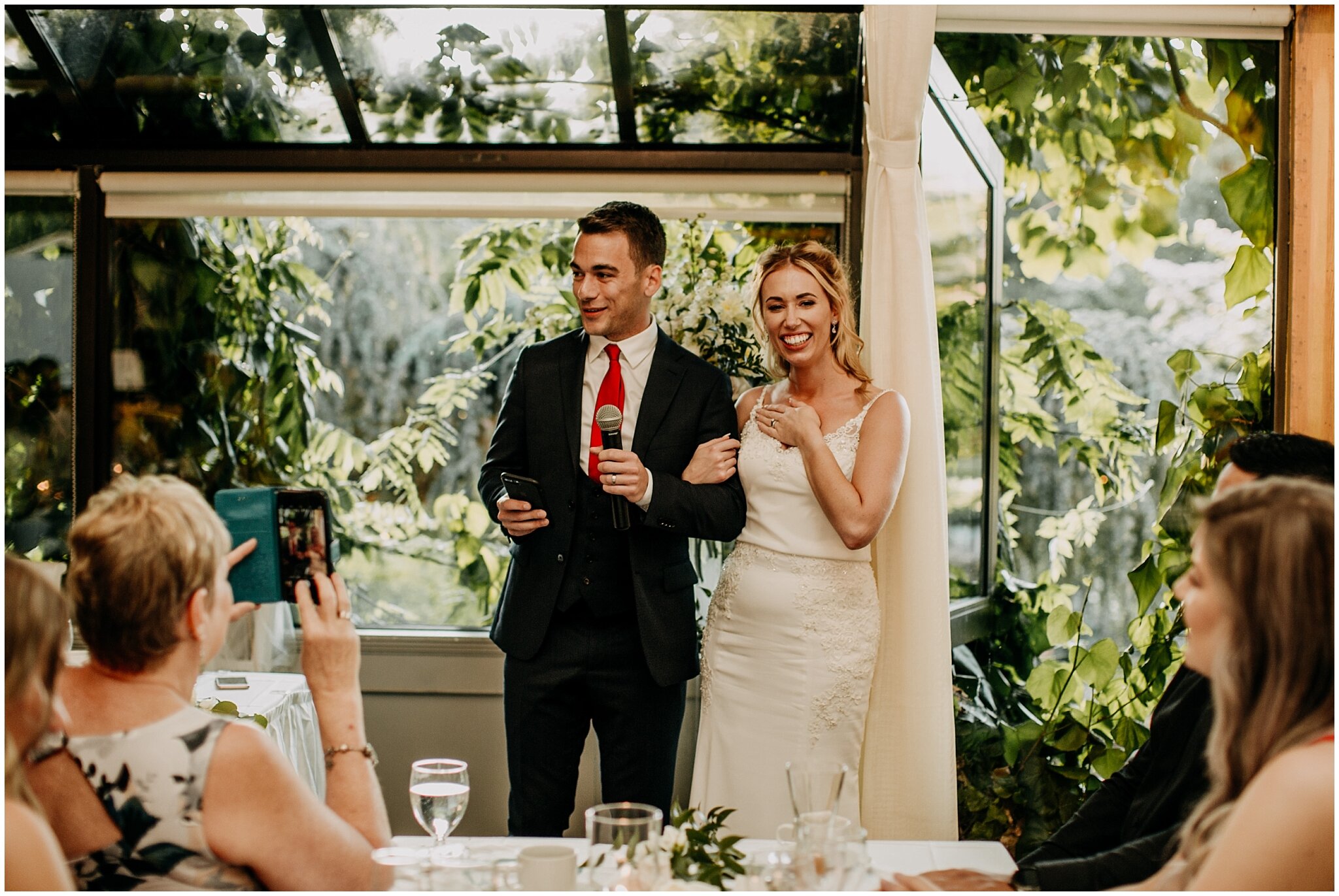bride and groom speech at shaughnessy restaurant wedding