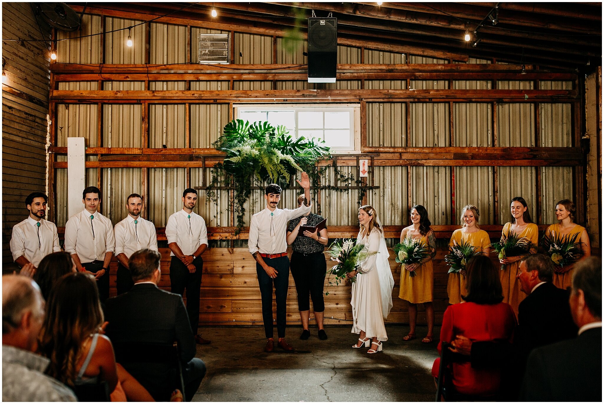 wedding ceremony at ellis building wedding