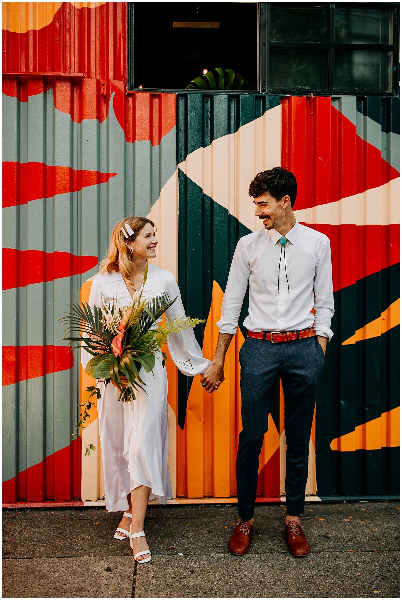 bride and groom portrait at ellis building wedding