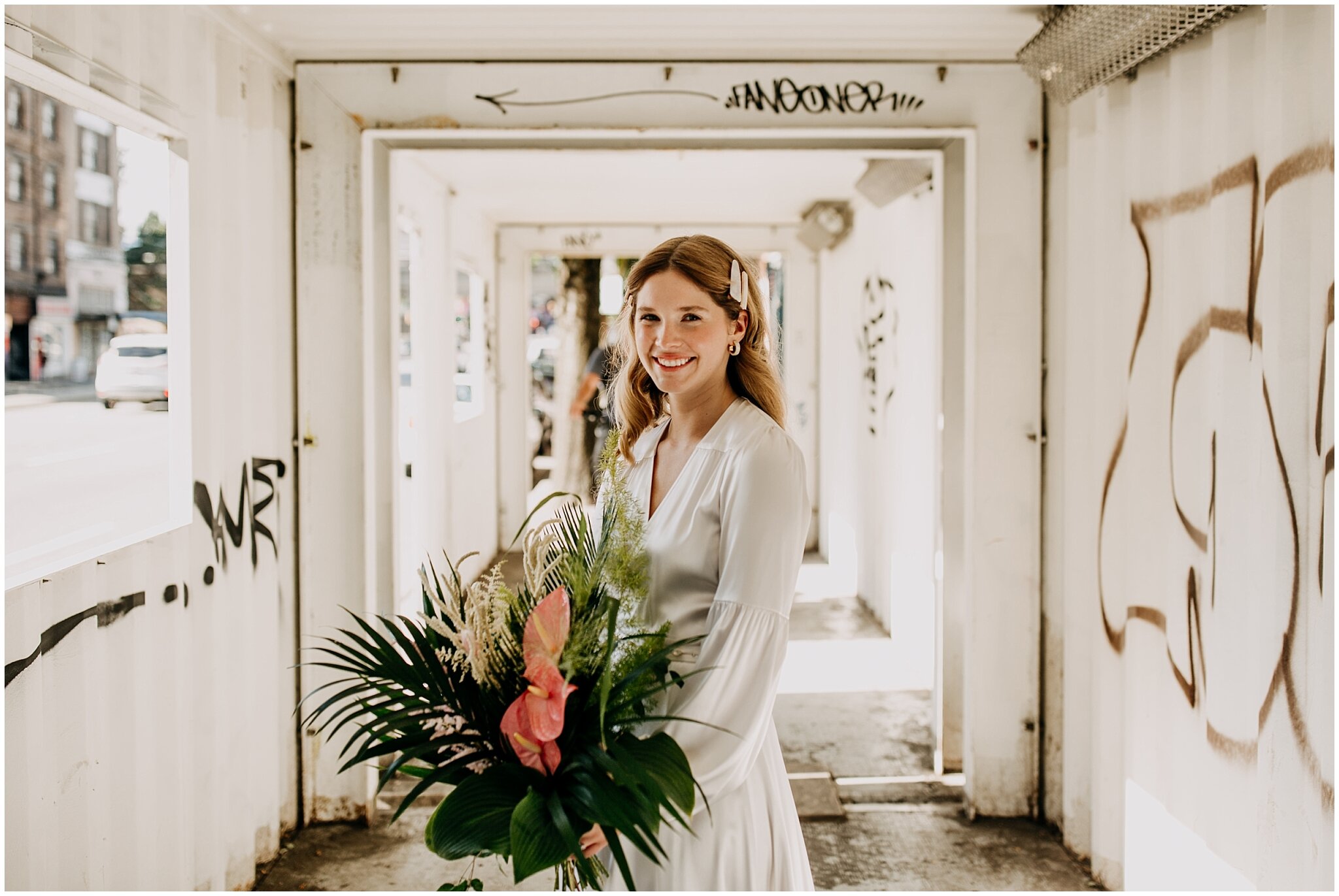 bride individual portrait in vancouver at ellis building wedding