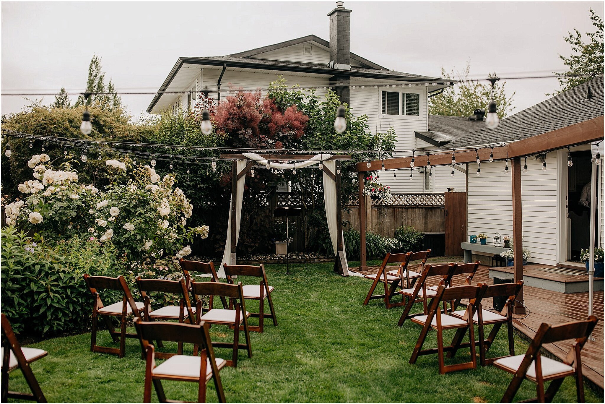 backyard wedding decor in surrey