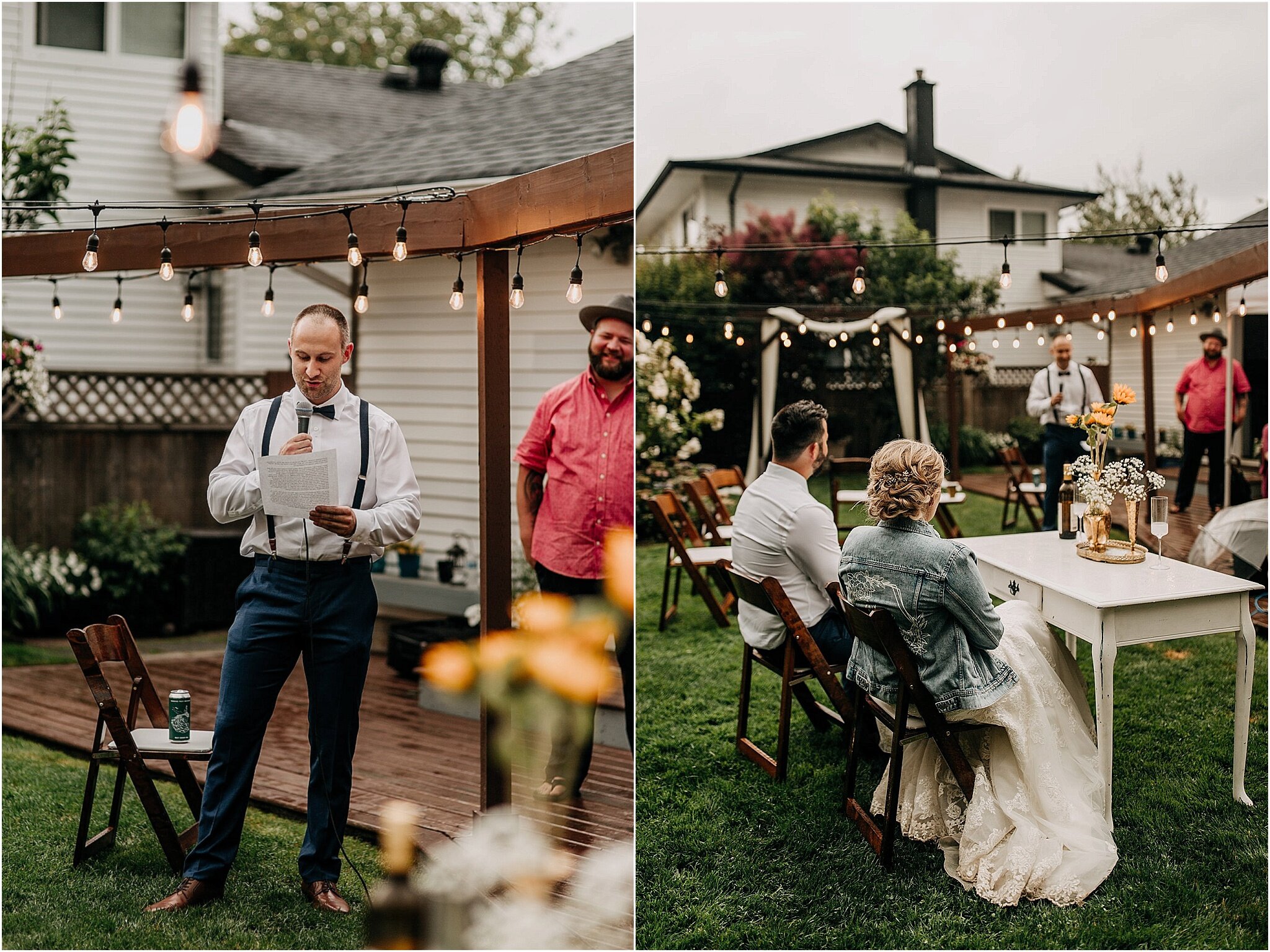 wedding speech in backyard wedding Surrey BC