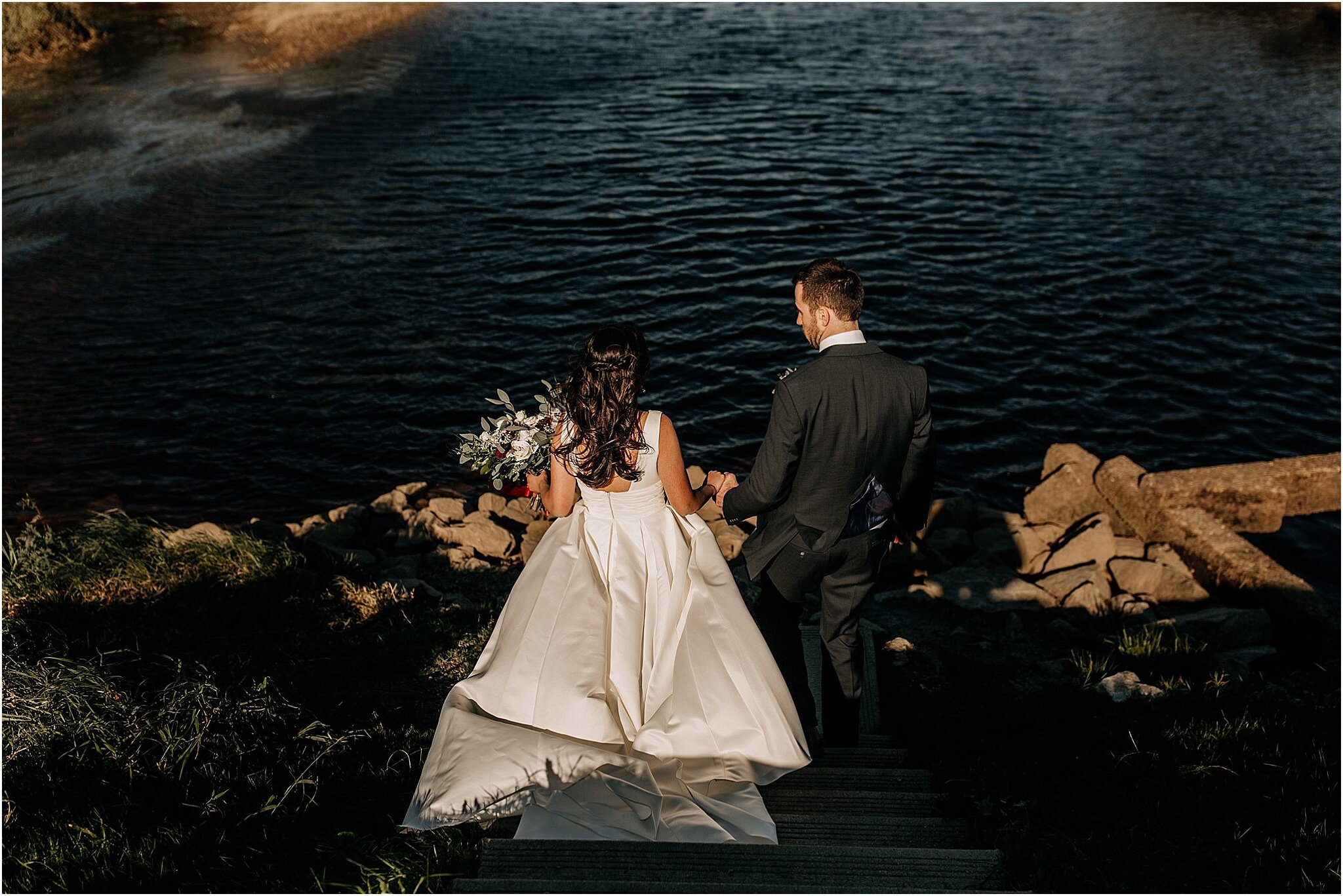 bride and groom pitt lake bc