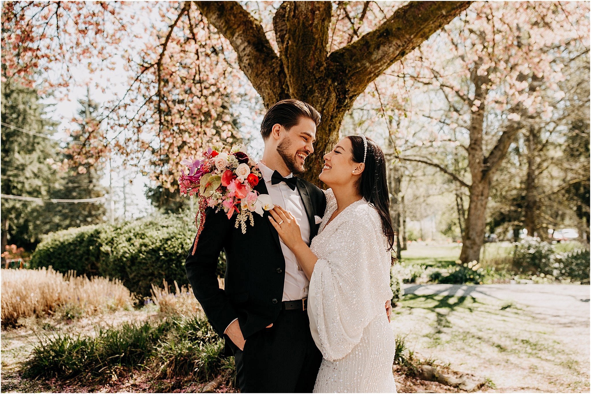 Bride and groom portrait photo Vancouver BC