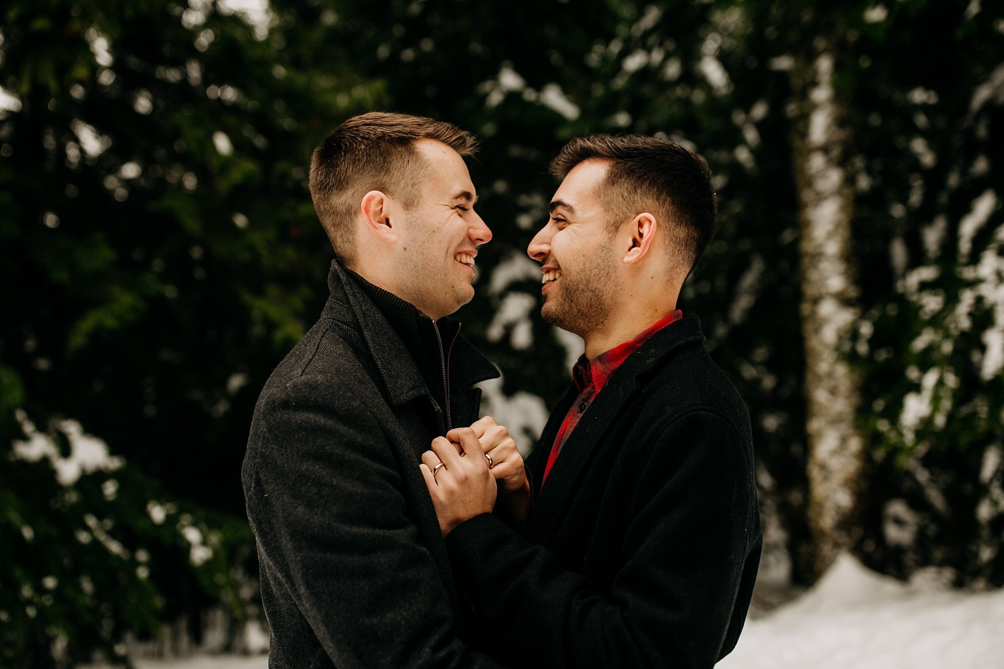 snowy mount seymour engagement session