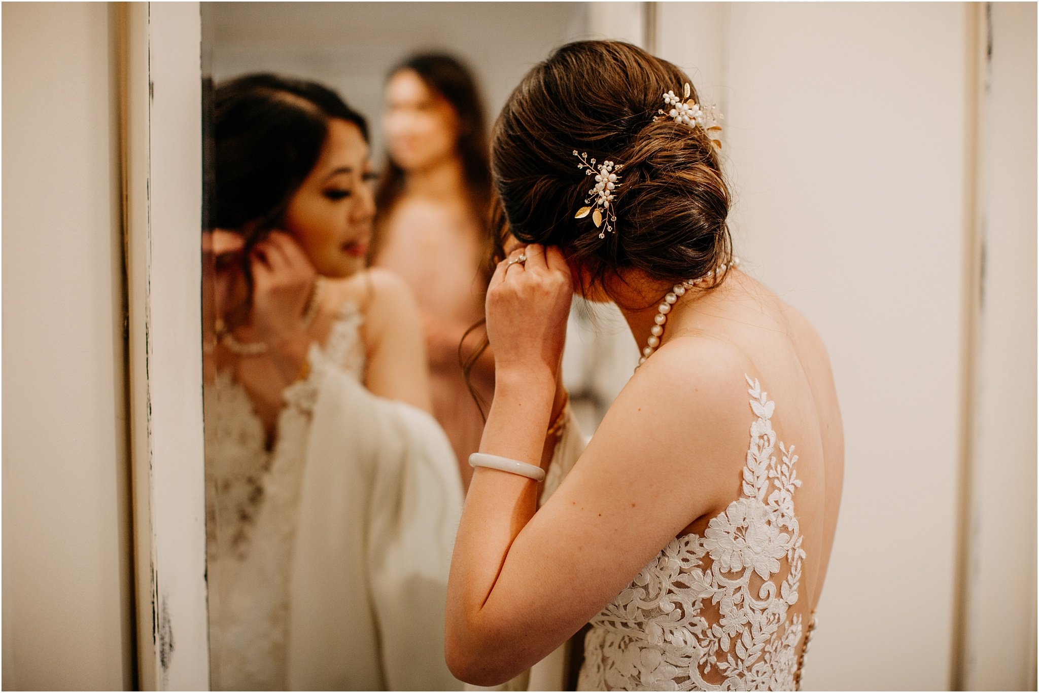 bride getting ready for wedding ceremony in Agassiz BC