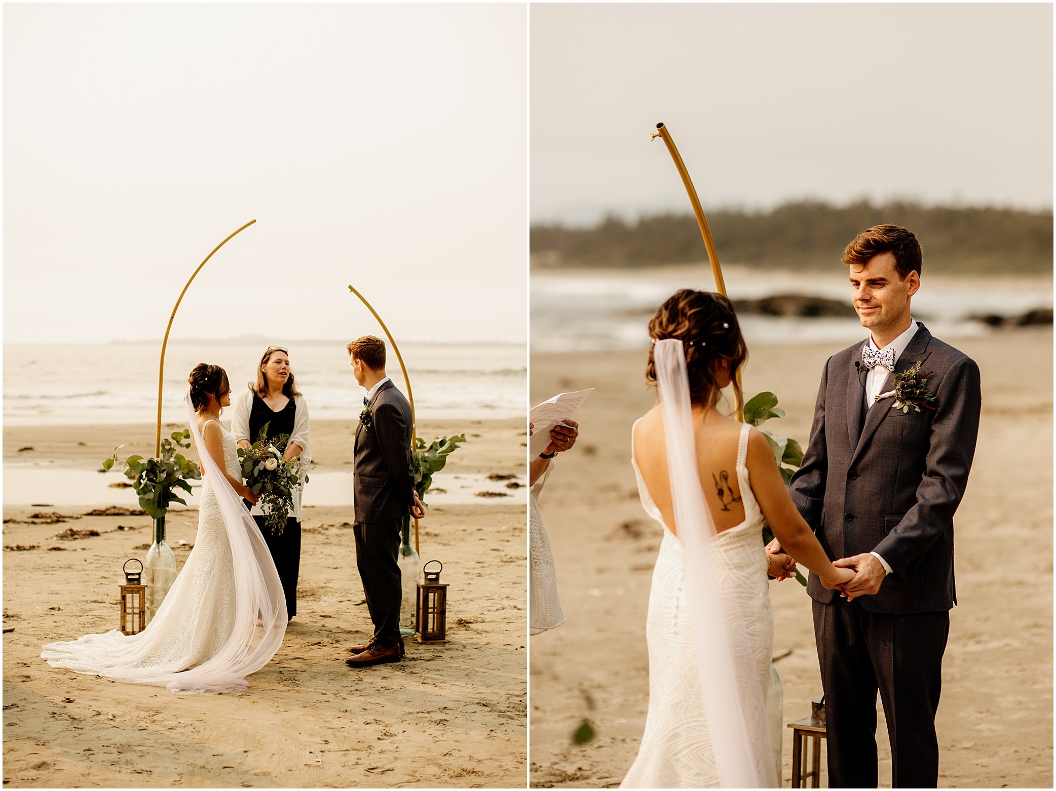 romantic beach wedding at wickanninish inn in tofino